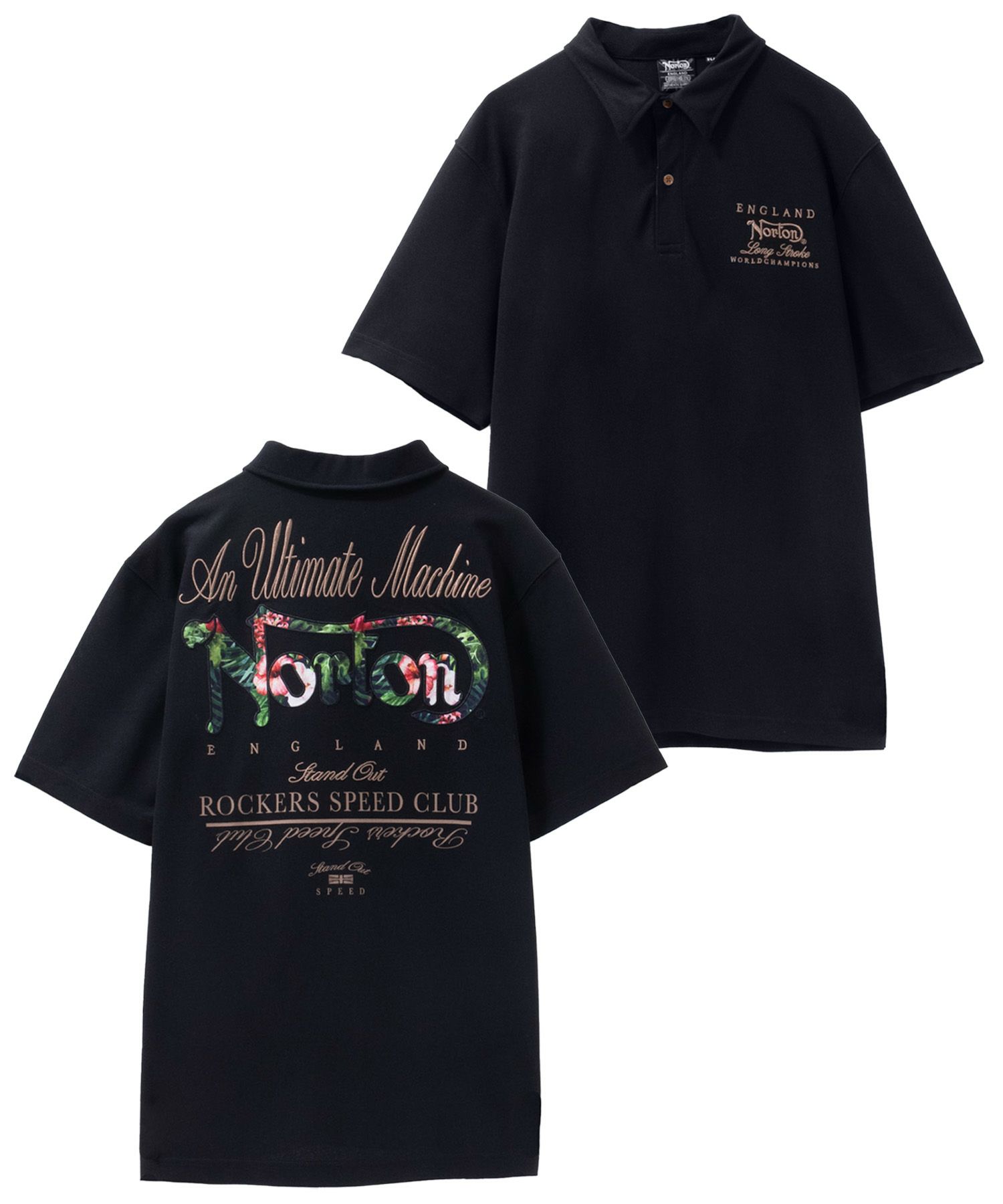 Norton ボタニカルワッペンポロシャツ メンズ