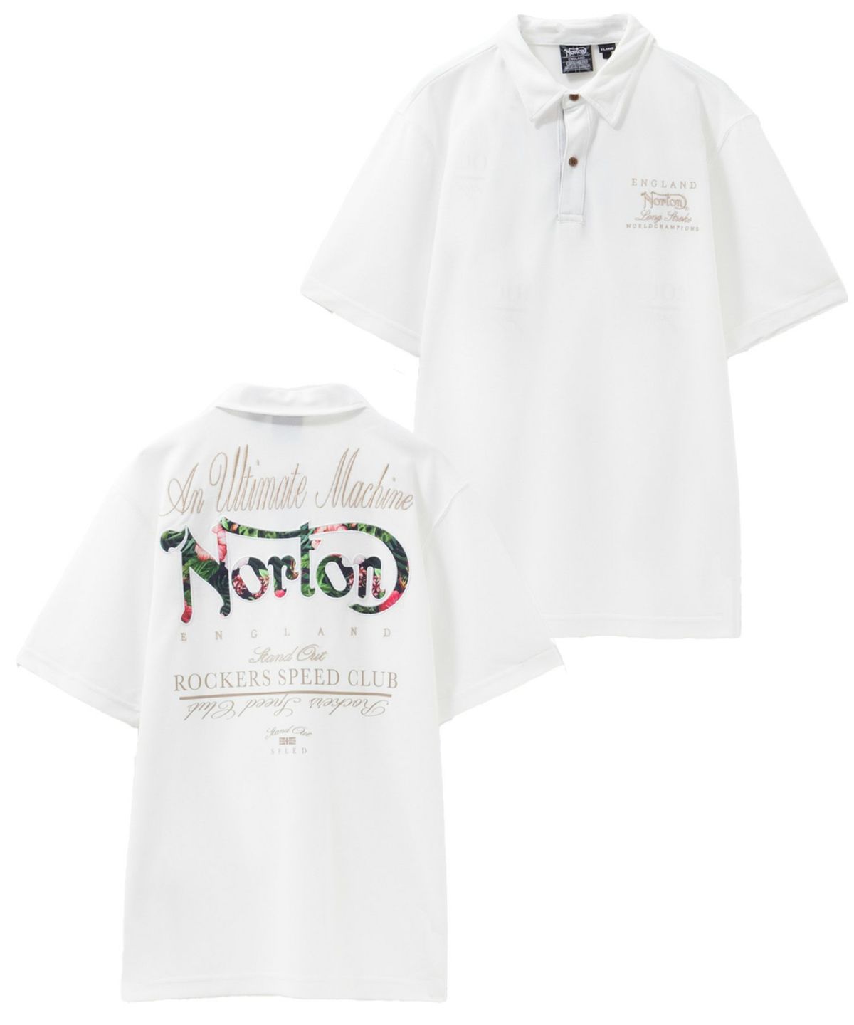 Norton ボタニカルワッペンポロシャツ メンズ