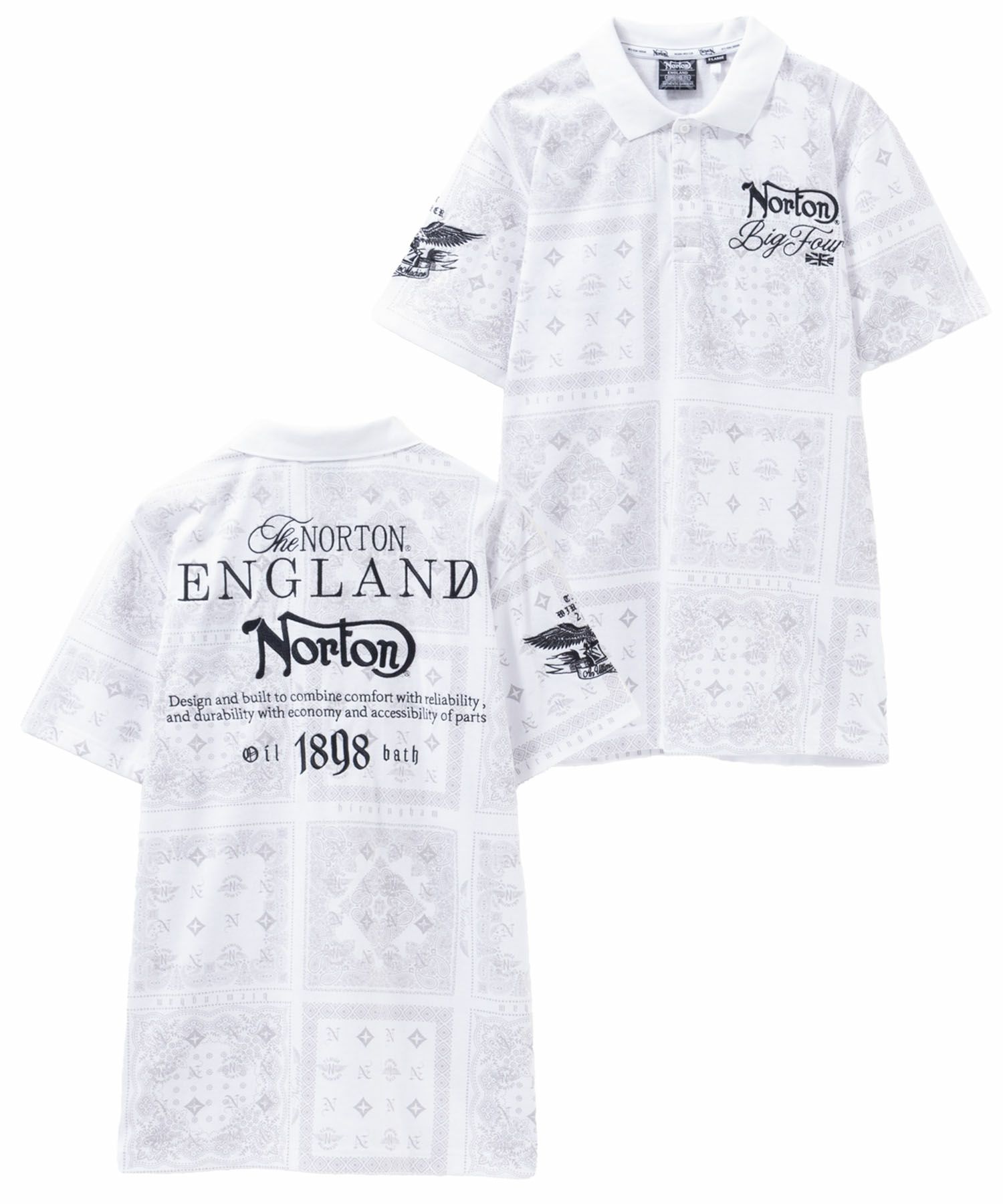 Norton  モノグラムバンダナポロシャツ メンズ商品画像-2