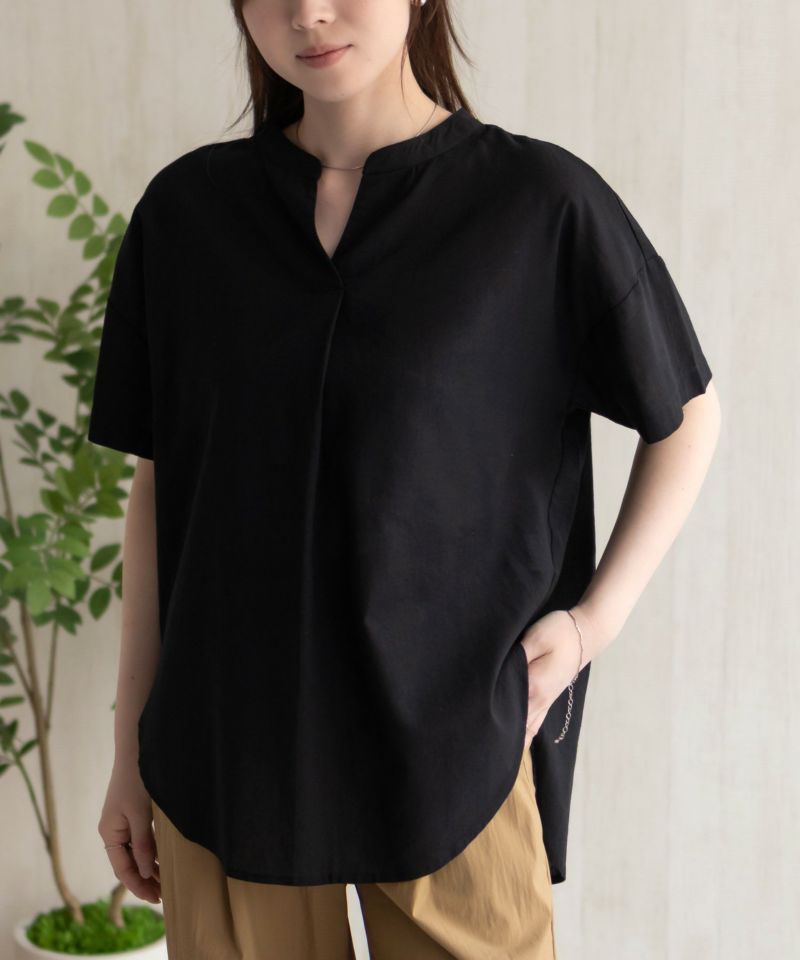 HusHusH 麻混スキッパーブラウス レディース商品画像-2