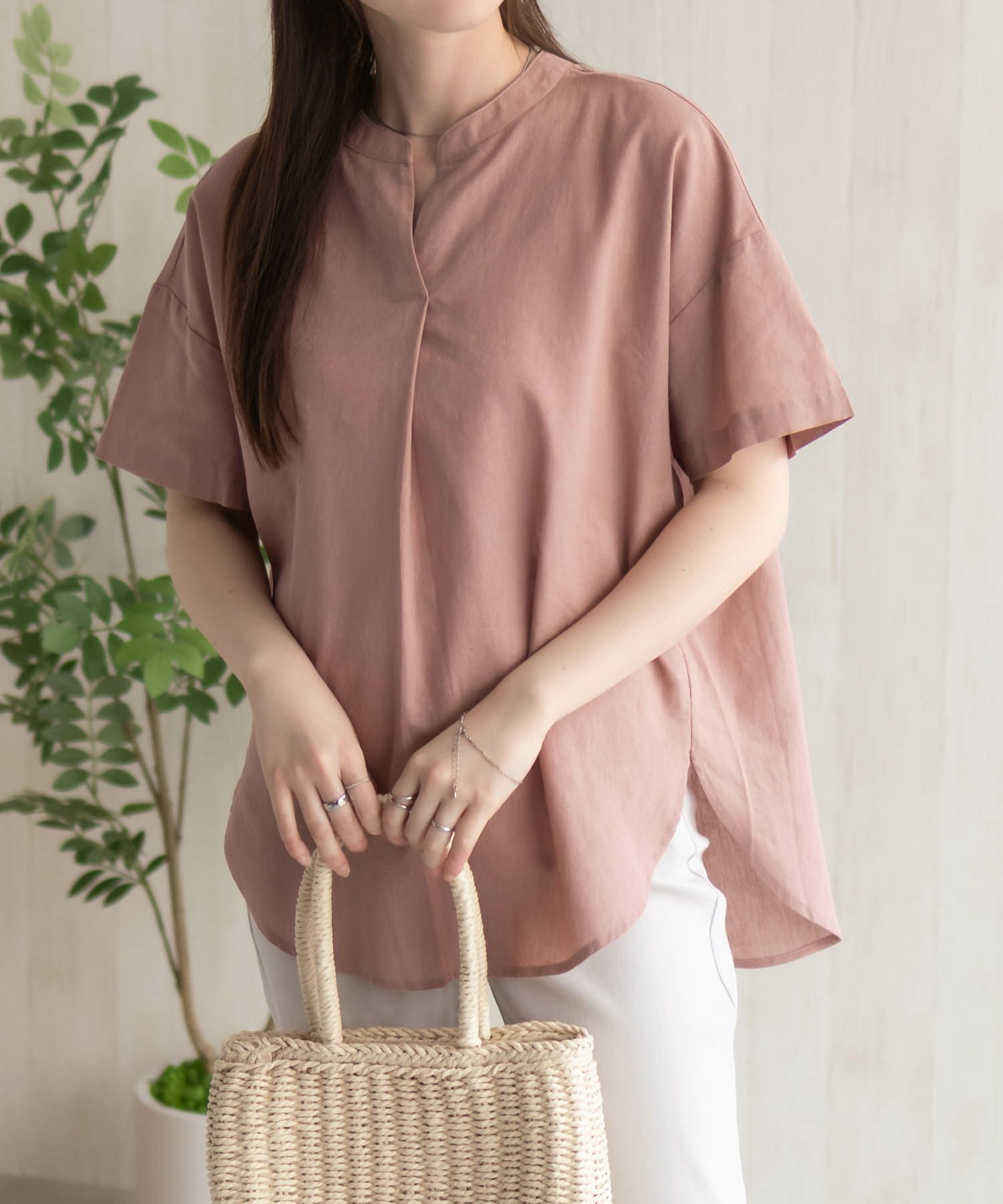 HusHusH  麻混スキッパーブラウス レディース商品サムネイル-3
