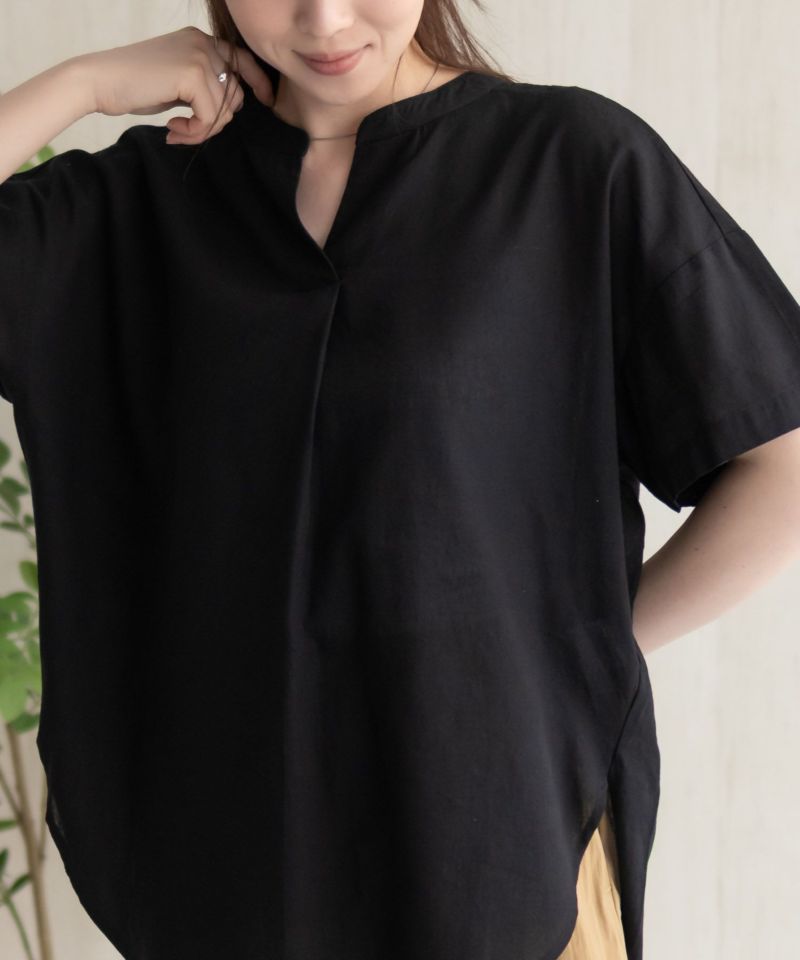 HusHusH  麻混スキッパーブラウス レディース商品画像-10