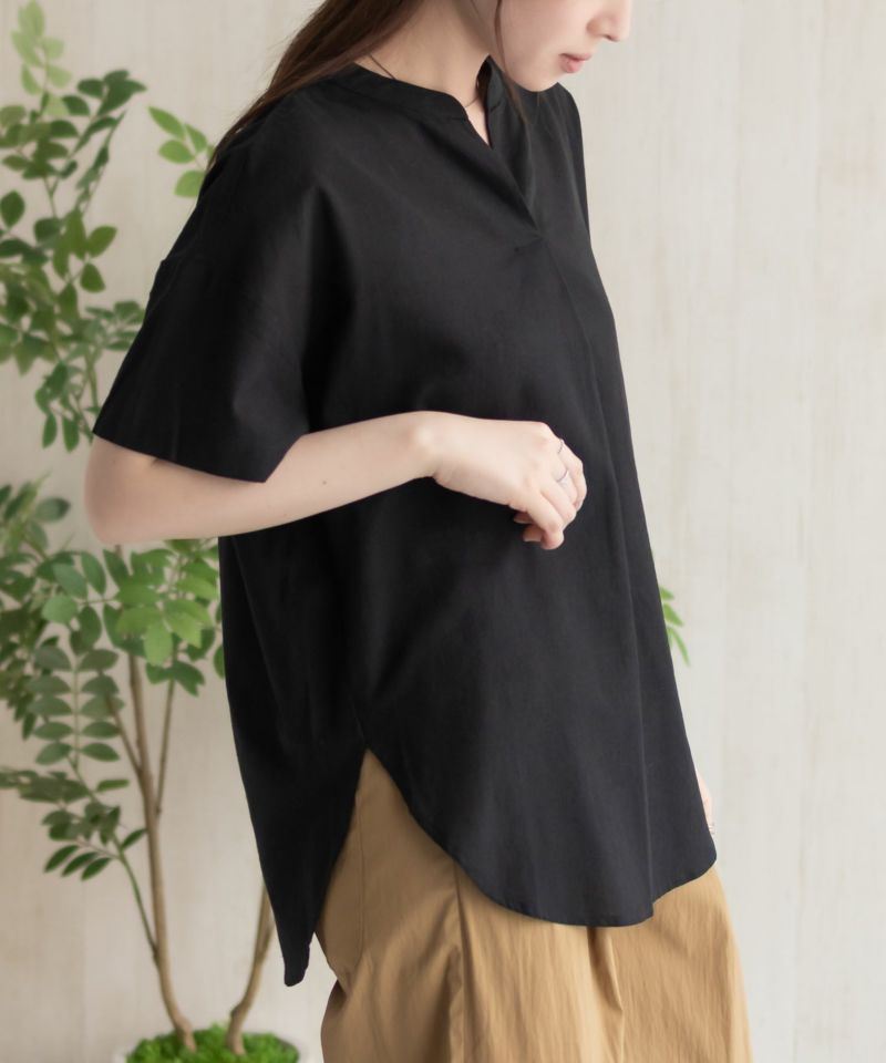 HusHusH  麻混スキッパーブラウス レディース商品画像-13