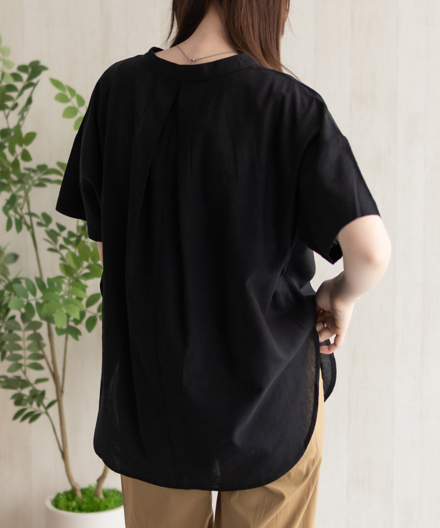 HusHusH  麻混スキッパーブラウス レディース商品画像-14