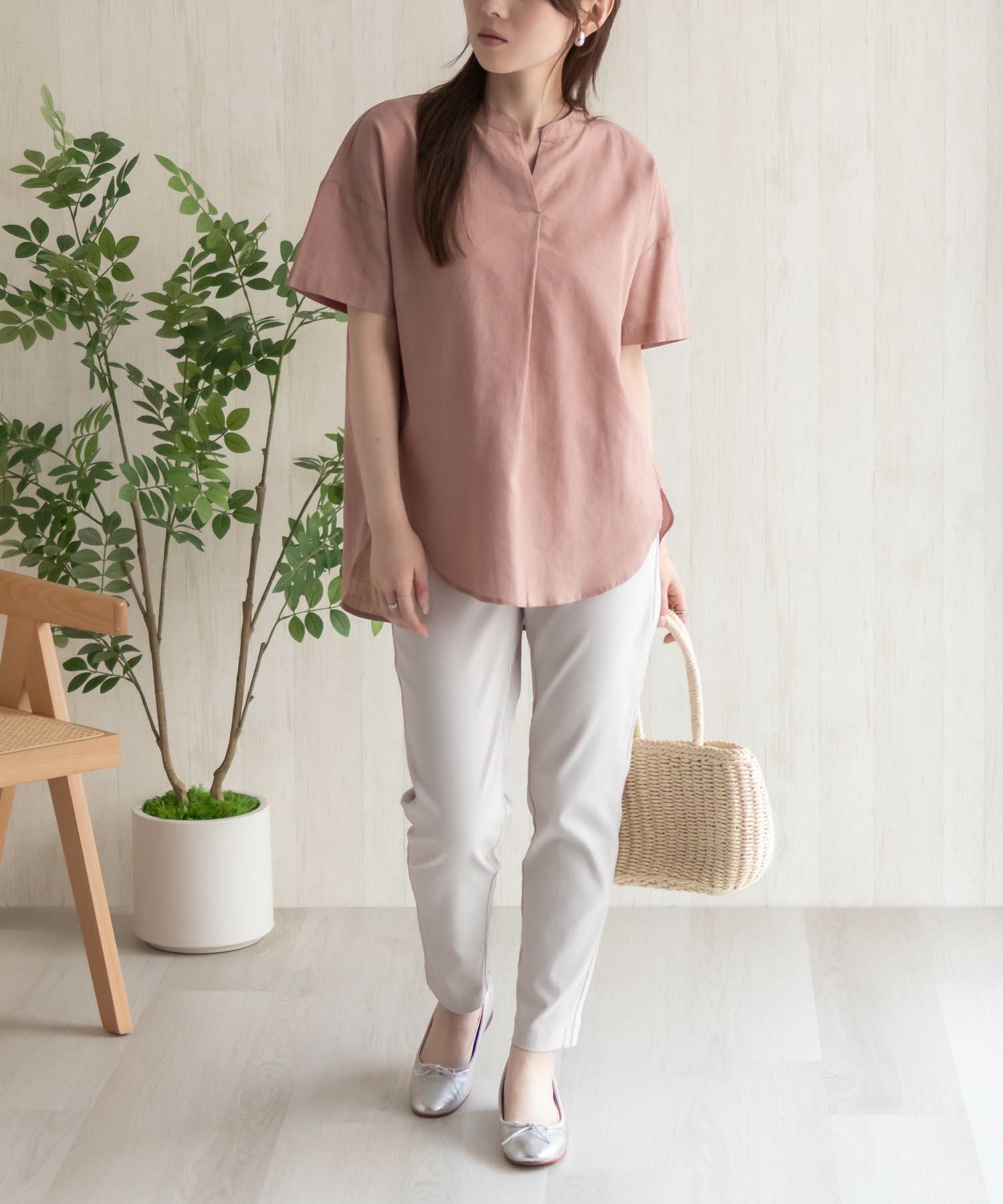 HusHusH  麻混スキッパーブラウス レディース商品画像-20