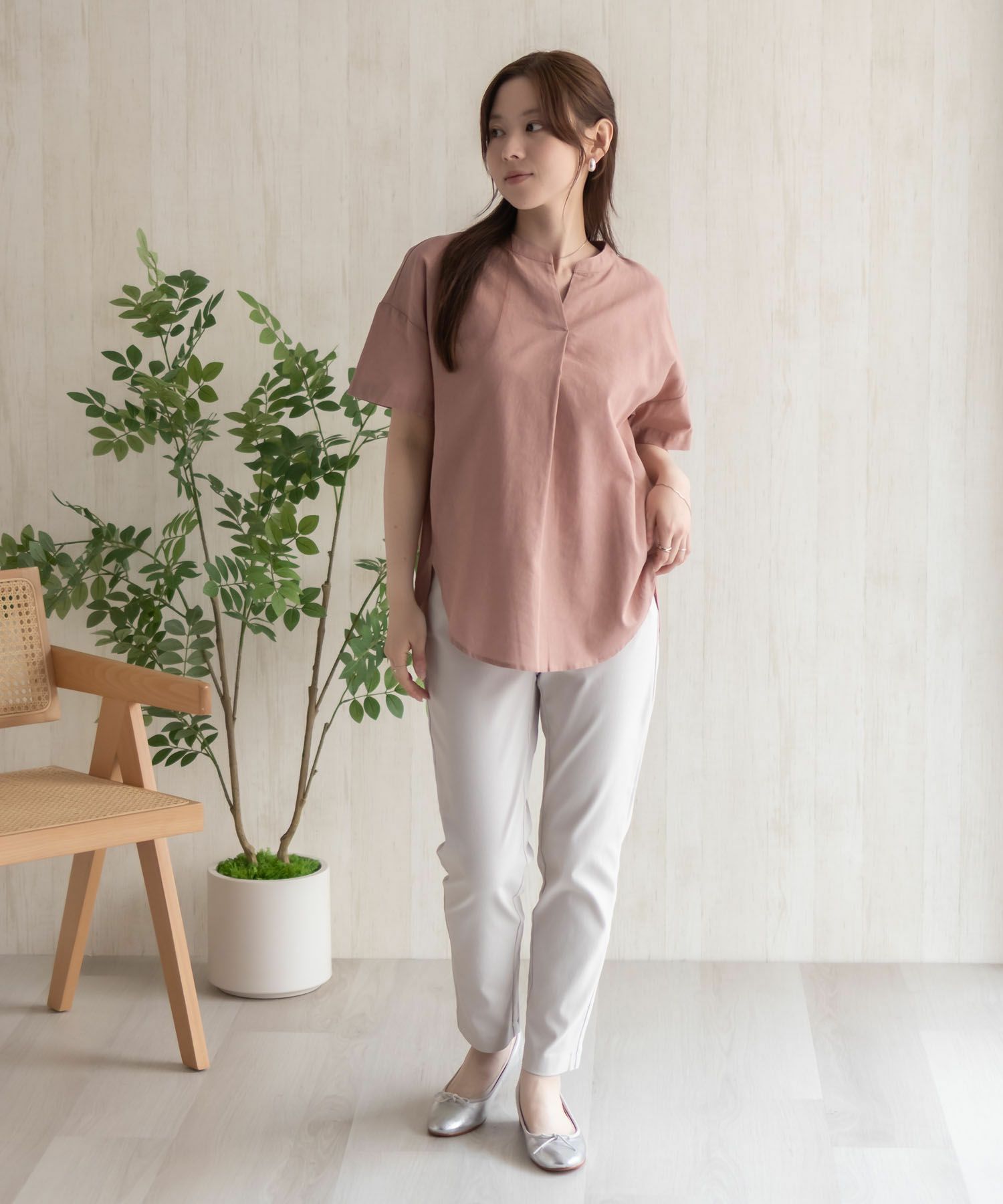 HusHusH  麻混スキッパーブラウス レディース商品画像-32