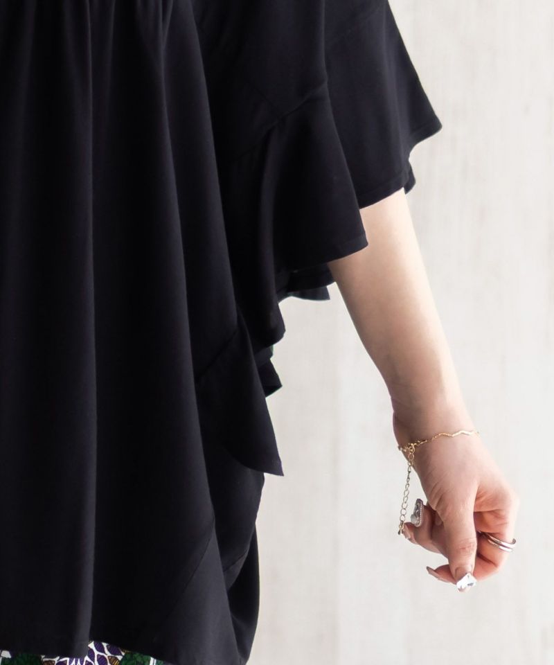 Howdy Marie  インドファブリック 袖フリルシャツ レディース商品画像-6