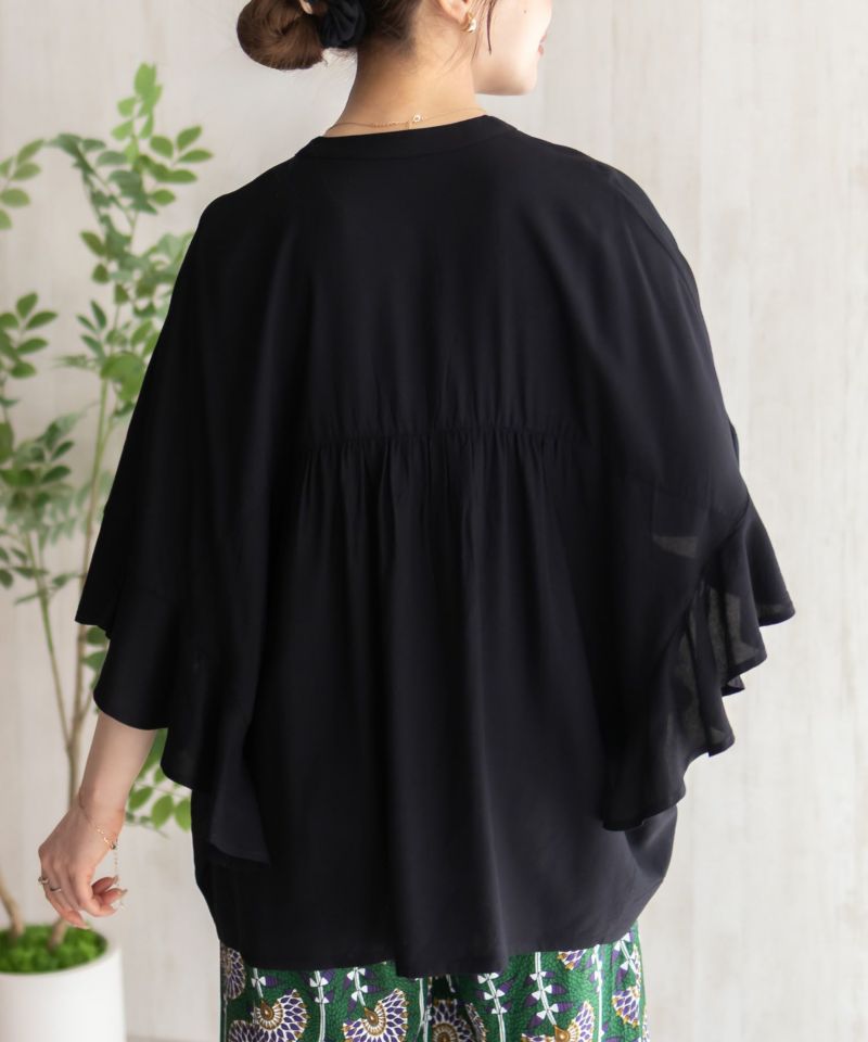 Howdy Marie インドファブリック 袖フリルシャツ レディース商品画像-9