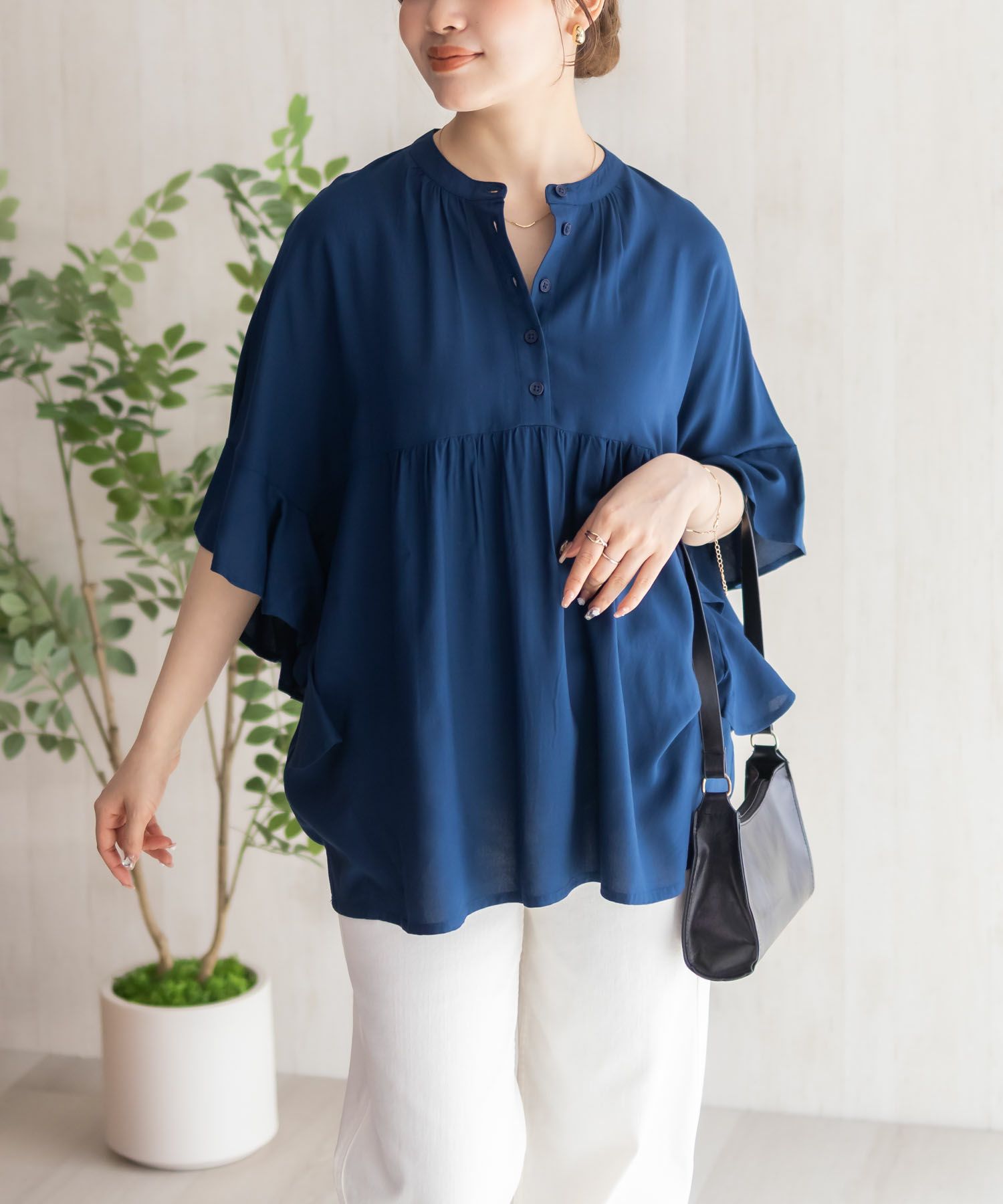 Howdy Marie  インドファブリック 袖フリルシャツ レディース商品画像-13