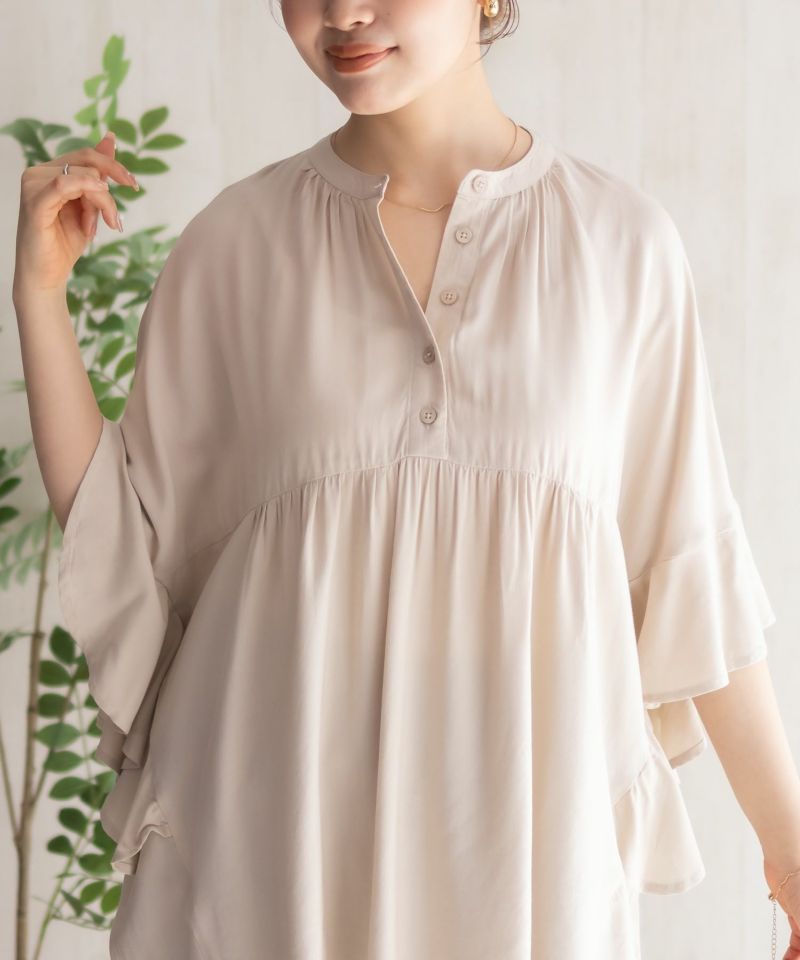 Howdy Marie インドファブリック 袖フリルシャツ レディース商品画像-17