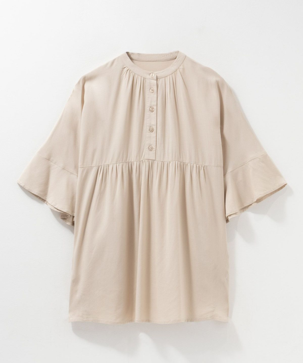 Howdy Marie インドファブリック 袖フリルシャツ レディース