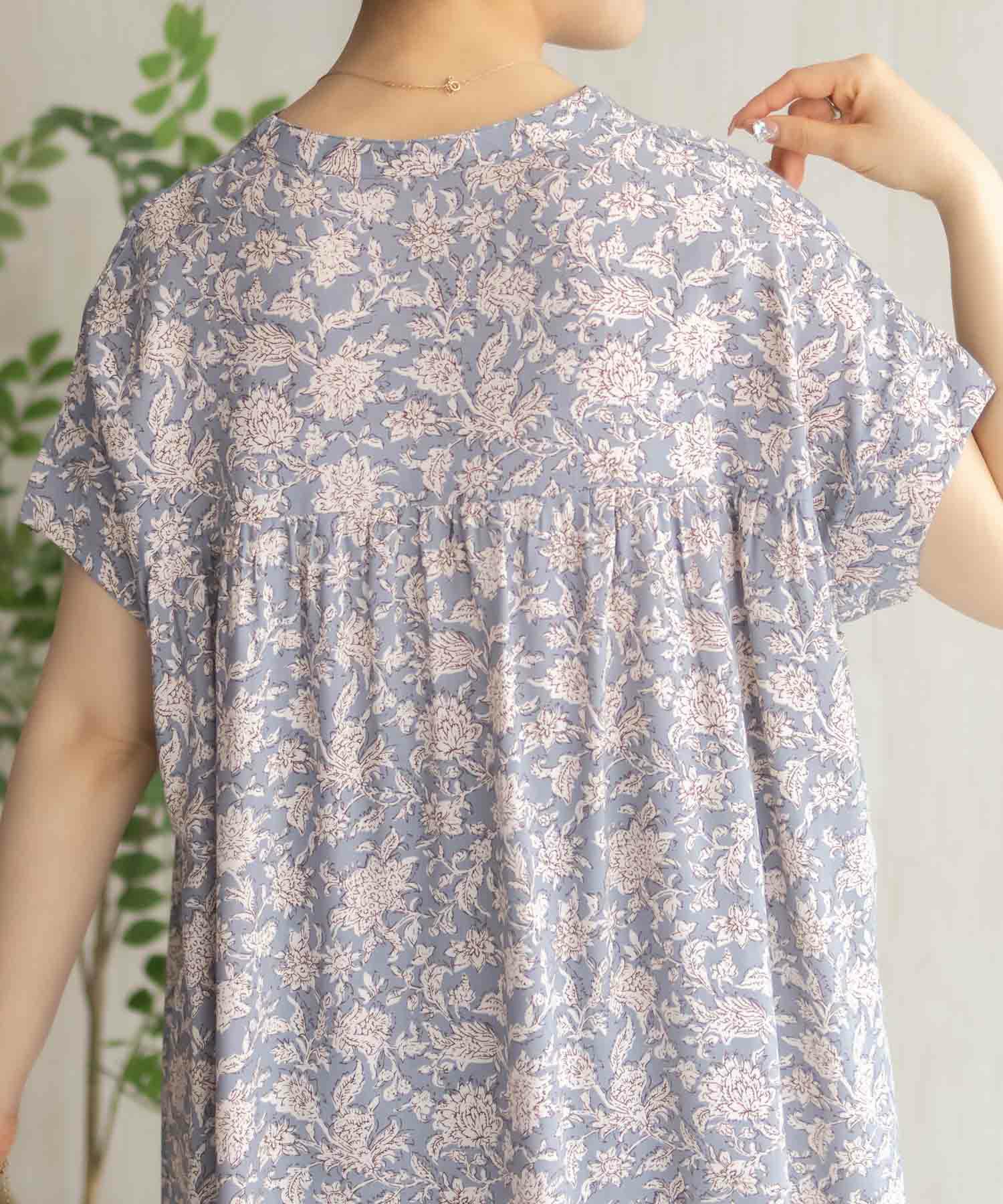 Howdy Marie  インドファブリック 切替スキッパーシャツ レディース商品画像-7