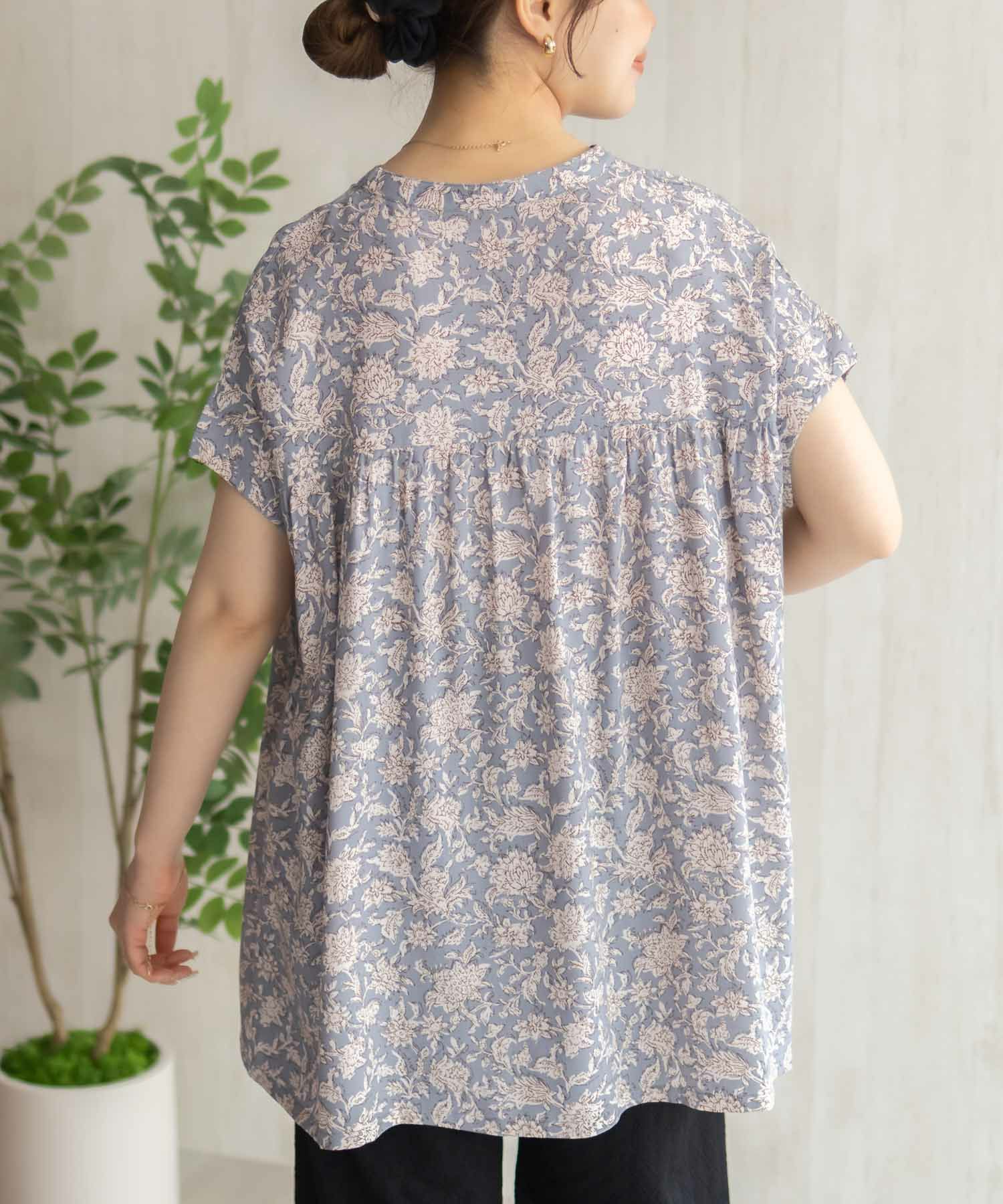 Howdy Marie  インドファブリック 切替スキッパーシャツ レディース商品画像-10