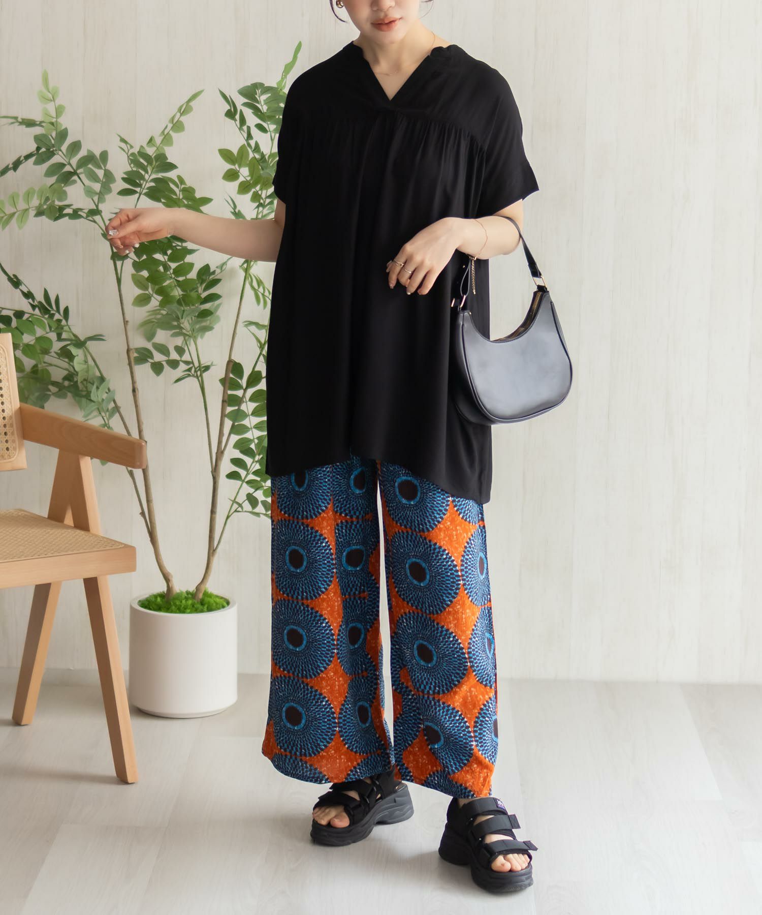 Howdy Marie  インドファブリック 切替スキッパーシャツ レディース商品画像-17