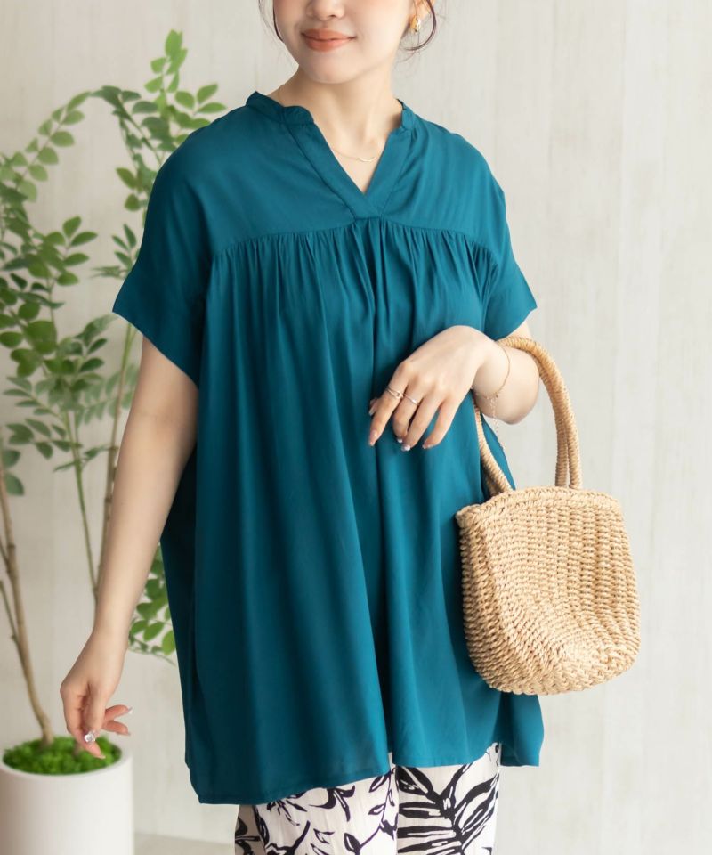 Howdy Marie  インドファブリック 切替スキッパーシャツ レディース商品画像-21