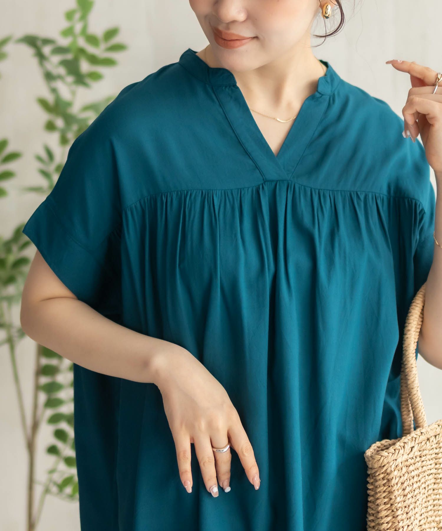 Howdy Marie  インドファブリック 切替スキッパーシャツ レディース商品画像-22