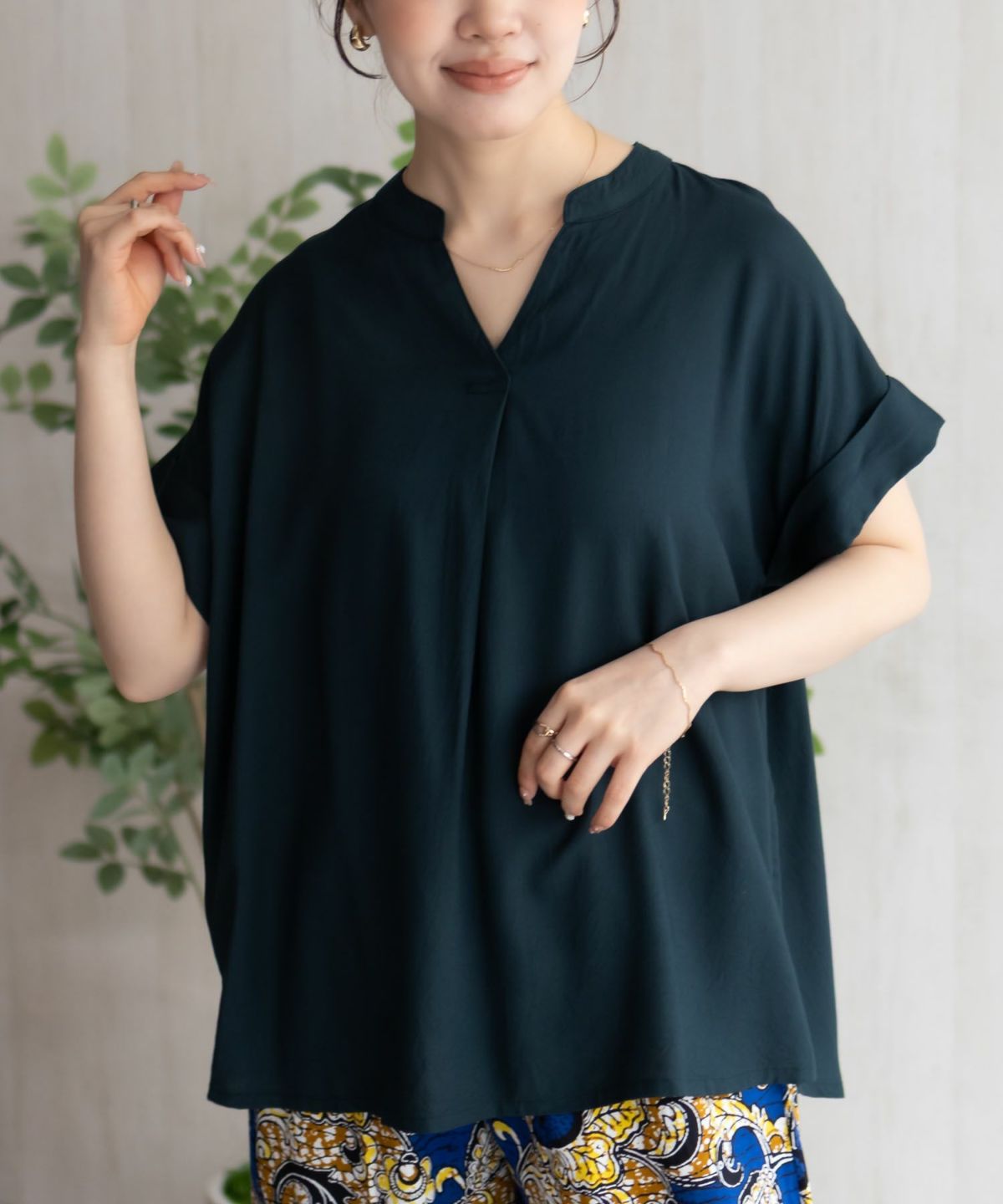 Howdy Marie インドファブリック スキッパーシャツ レディース