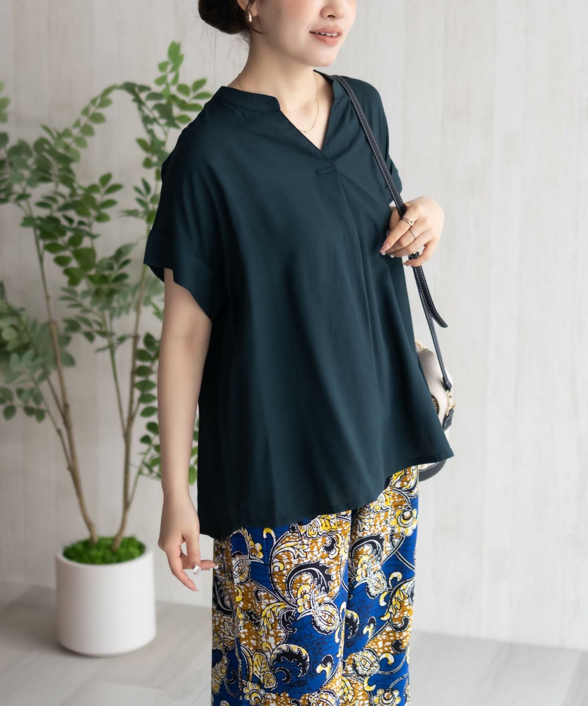 Howdy Marie インドファブリック スキッパーシャツ レディース