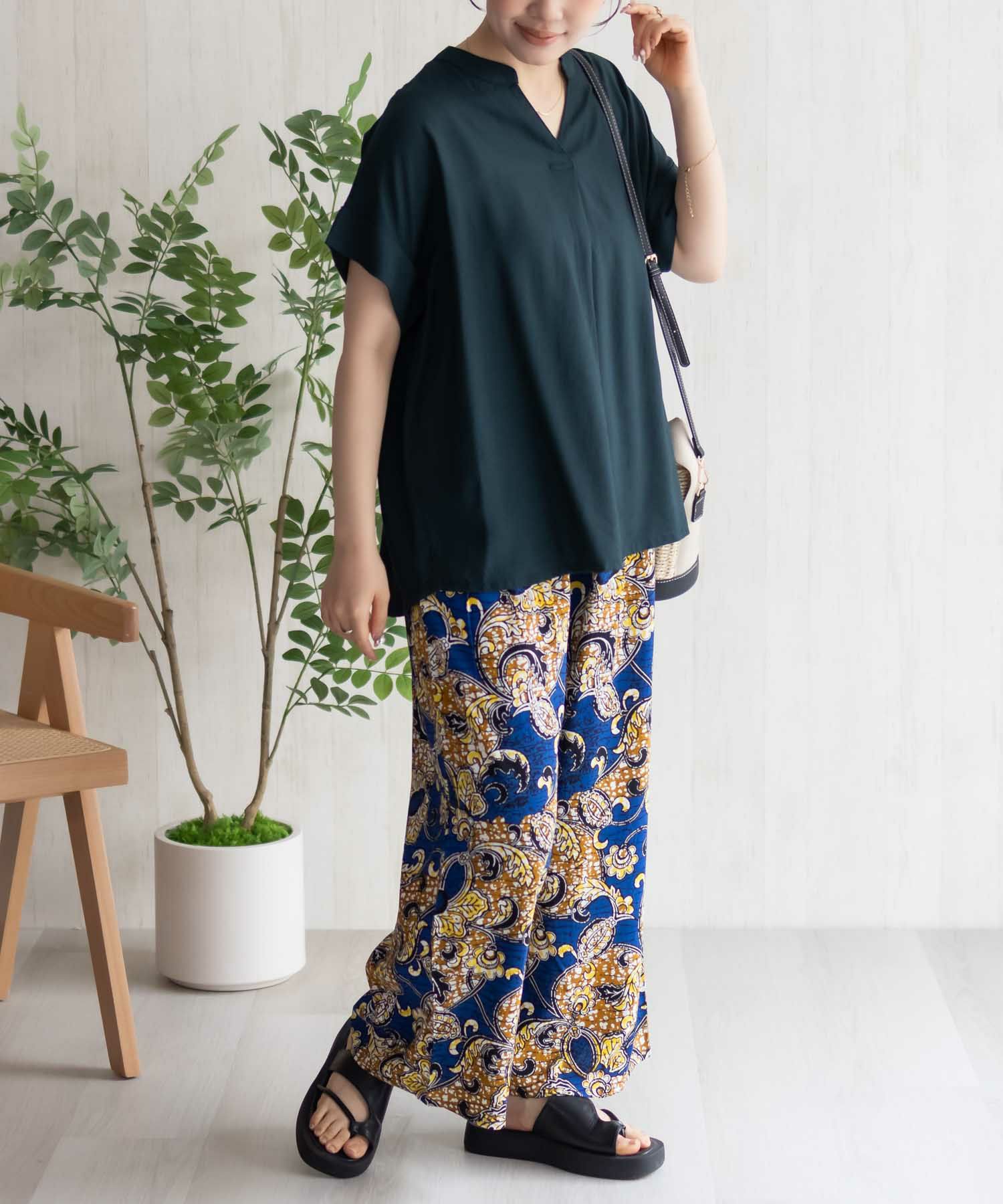 Howdy Marie インドファブリック スキッパーシャツ レディース