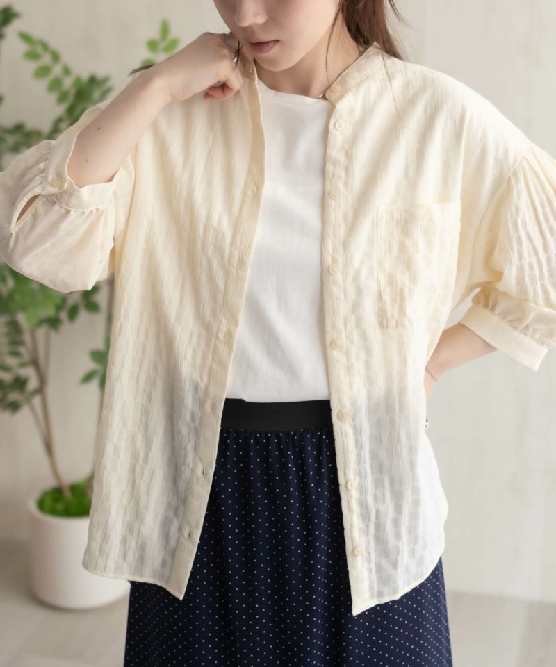 HusHusH  バンドカラー7分袖ブラウス レディース商品画像-2