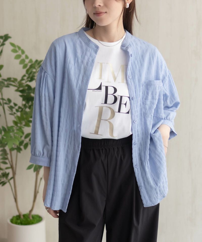 HusHusH バンドカラー7分袖ブラウス レディース商品画像-3