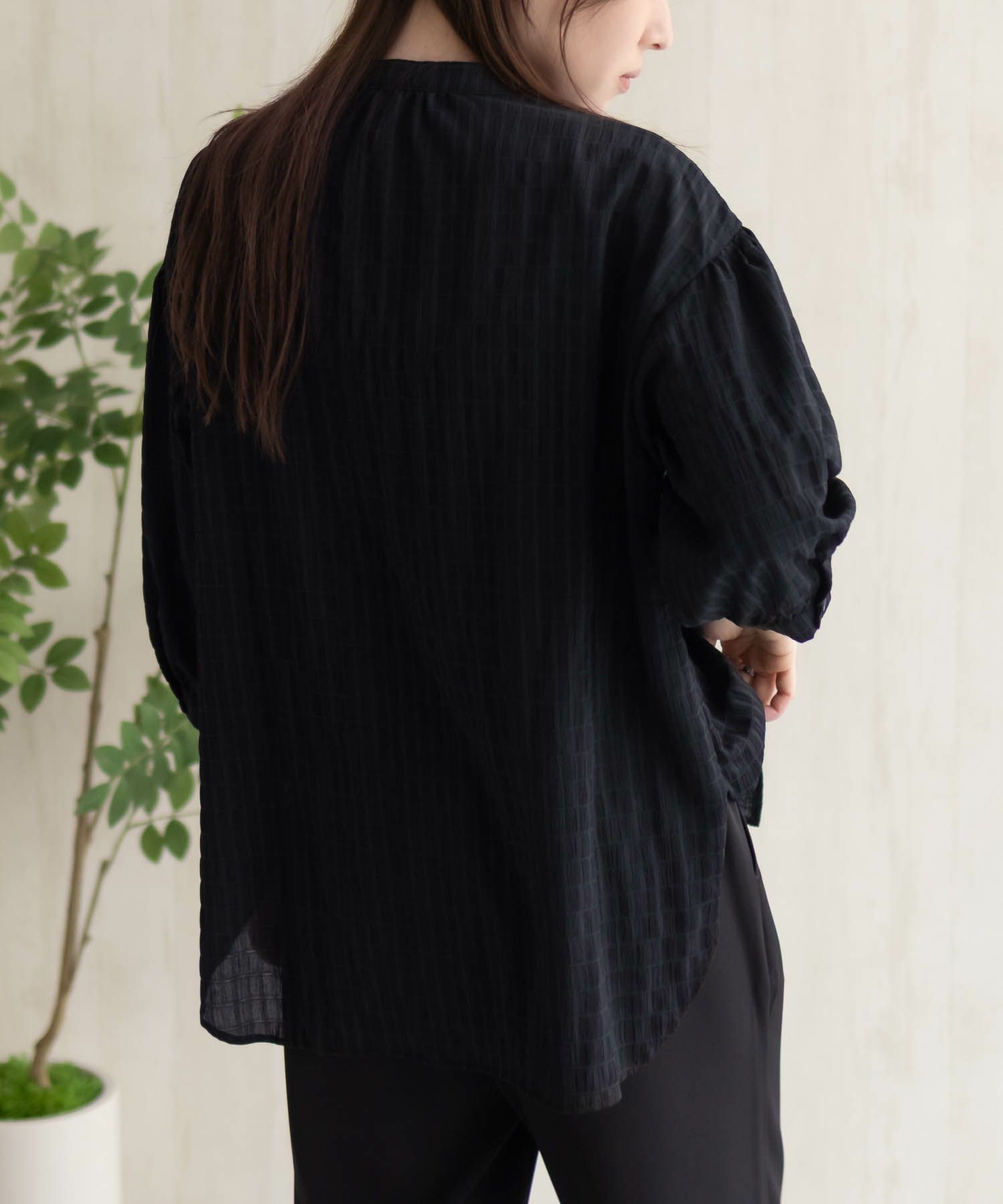 HusHusH  バンドカラー7分袖ブラウス レディース商品画像-9