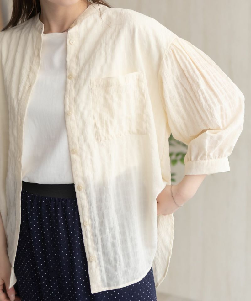 HusHusH バンドカラー7分袖ブラウス レディース商品画像-13