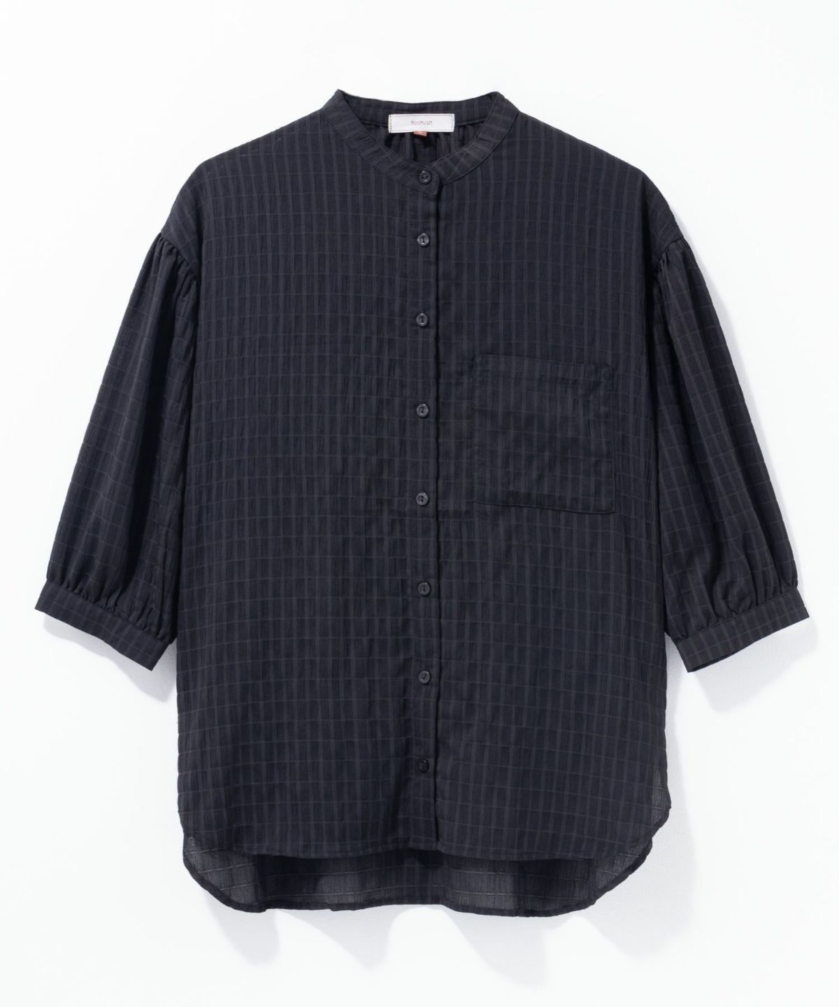 HusHusH バンドカラー7分袖ブラウス レディース