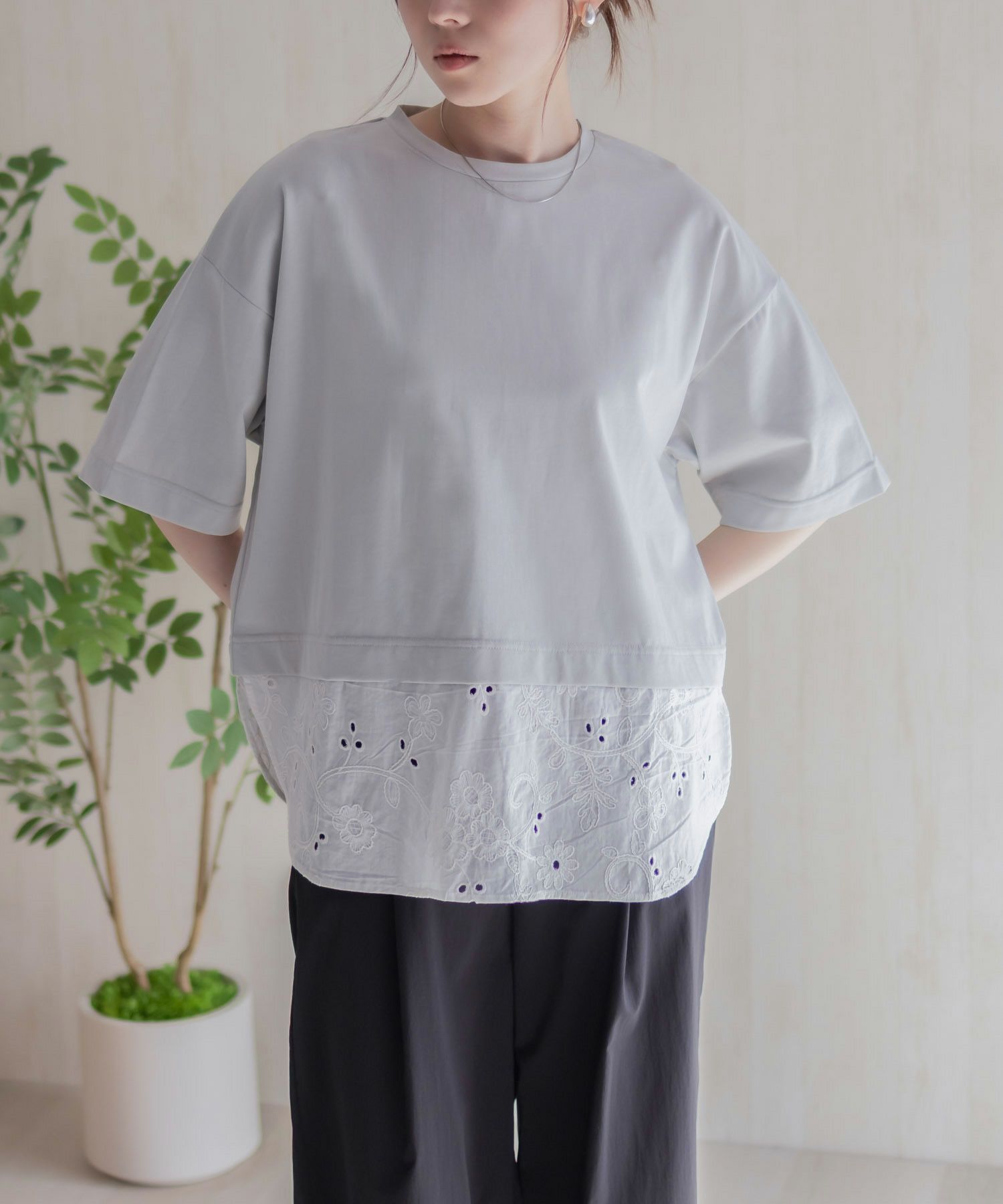 HusHusH 布帛切替Tシャツ レディース ネコポス 対応商品