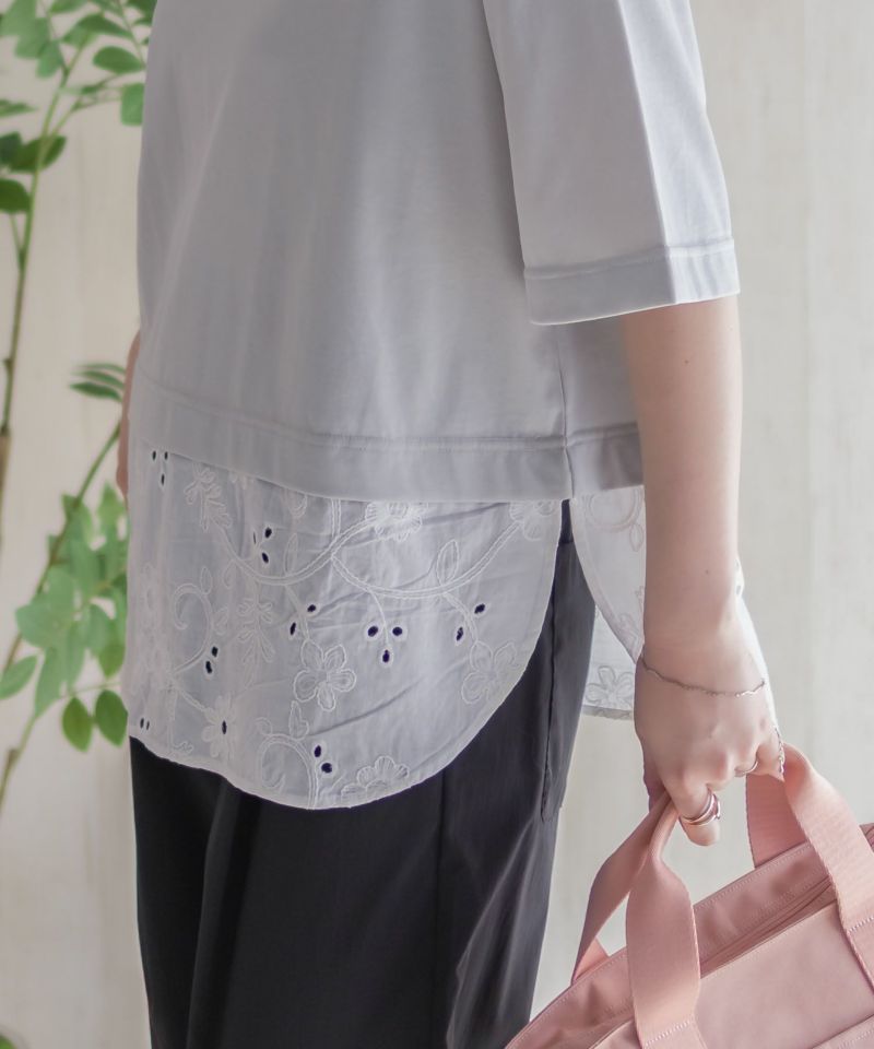 HusHusH  布帛切替Tシャツ レディース メール便 対応商品商品画像-6