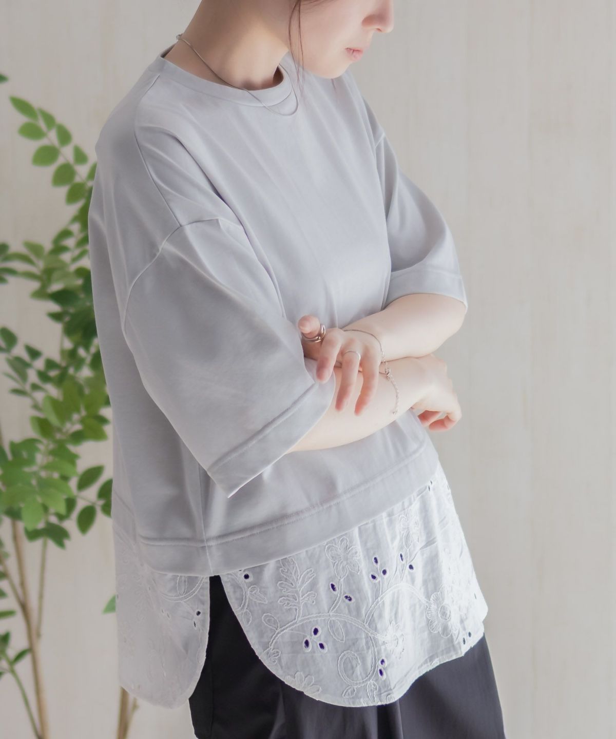 HusHusH 布帛切替Tシャツ レディース ネコポス 対応商品