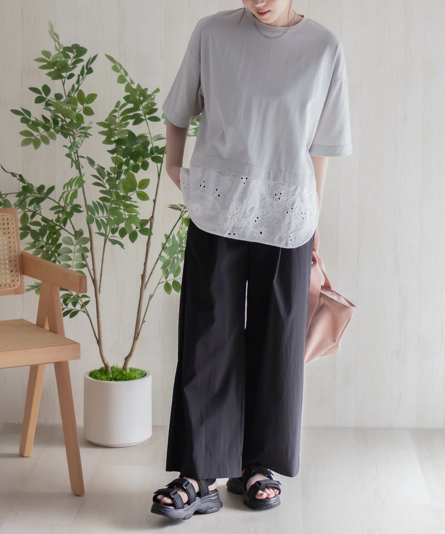HusHusH 布帛切替Tシャツ レディース ネコポス 対応商品