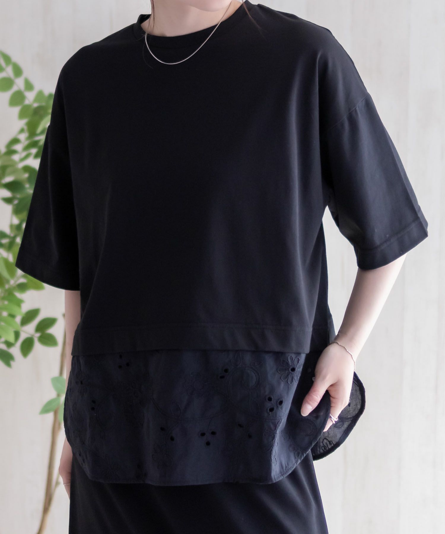 HusHusH 布帛切替Tシャツ レディース ネコポス 対応商品
