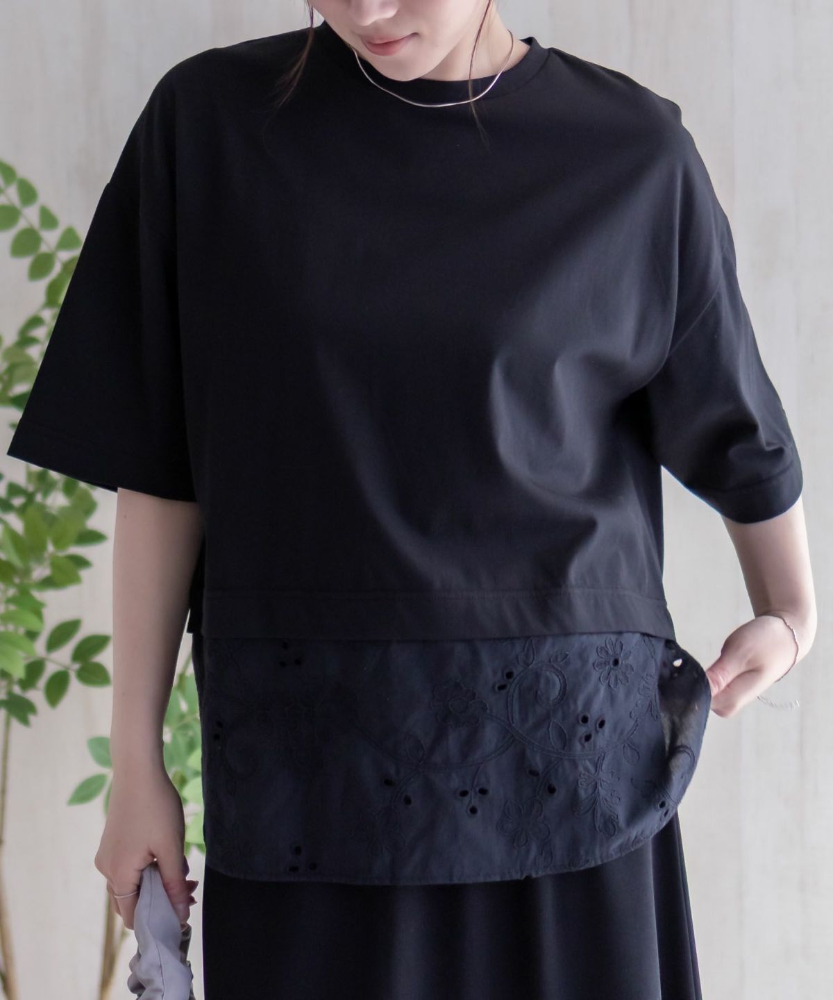 HusHusH 布帛切替Tシャツ レディース ネコポス 対応商品