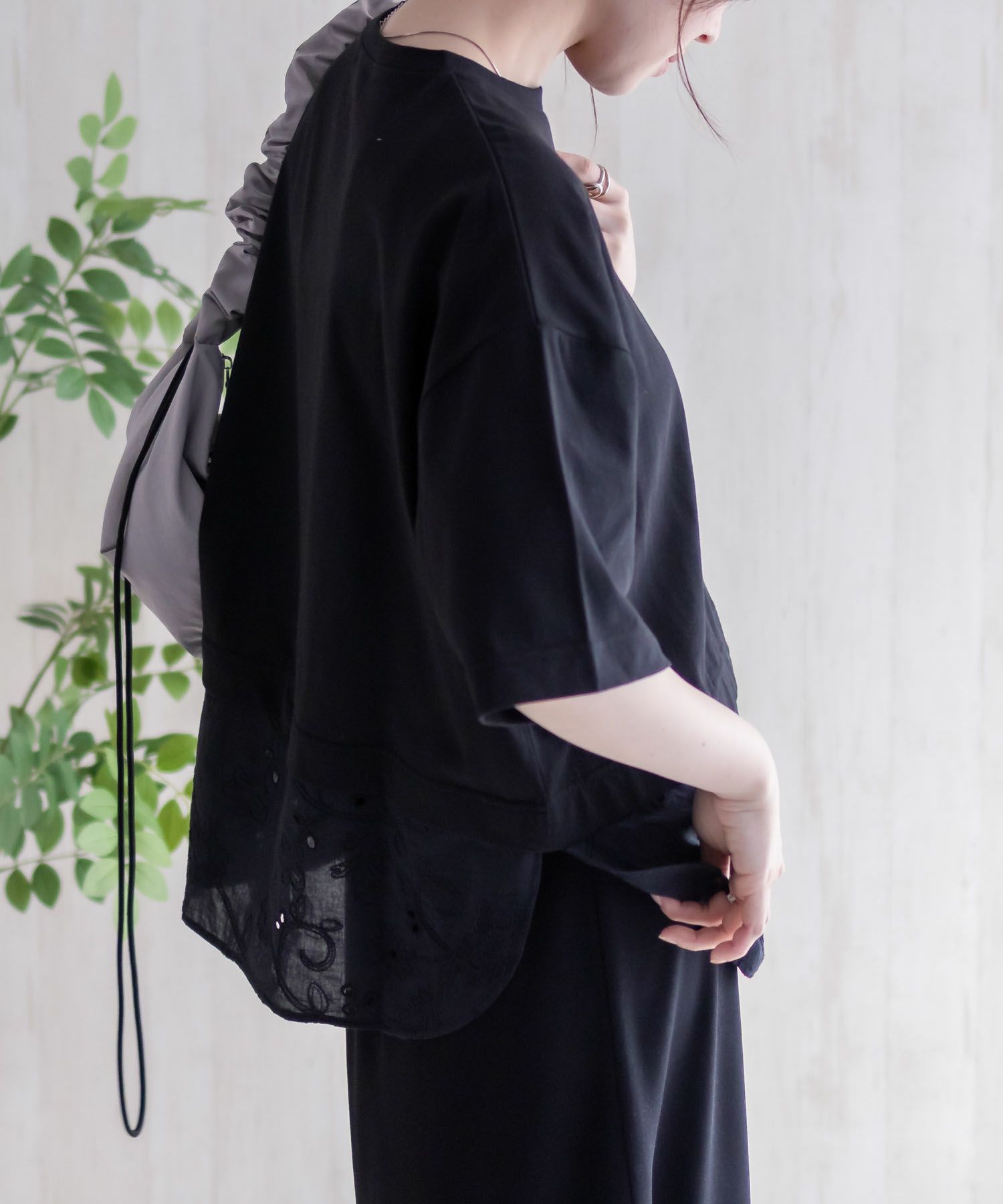 HusHusH  布帛切替Tシャツ レディース メール便 対応商品商品サムネイル-19