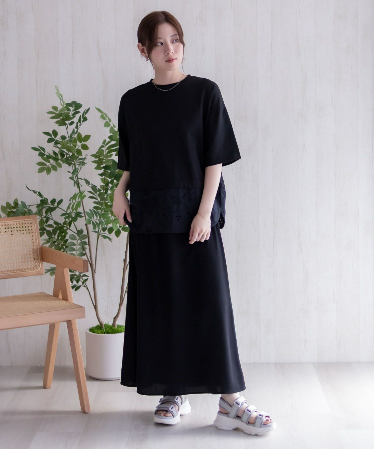 HusHusH 布帛切替Tシャツ レディース ネコポス 対応商品