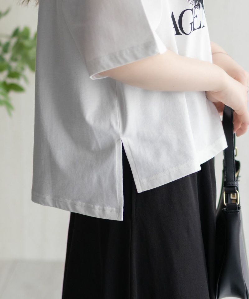 nAvy レース使いプリントTシャツ レディース メール便 対応商品商品画像-5