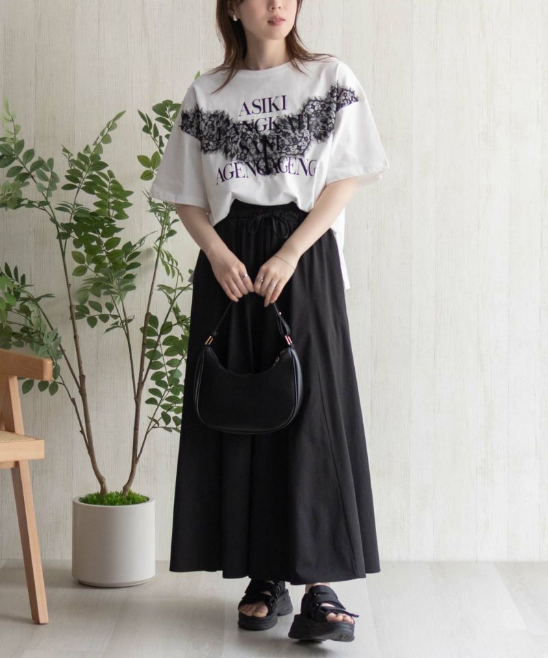 nAvy レース使いプリントTシャツ レディース メール便 対応商品商品画像-11