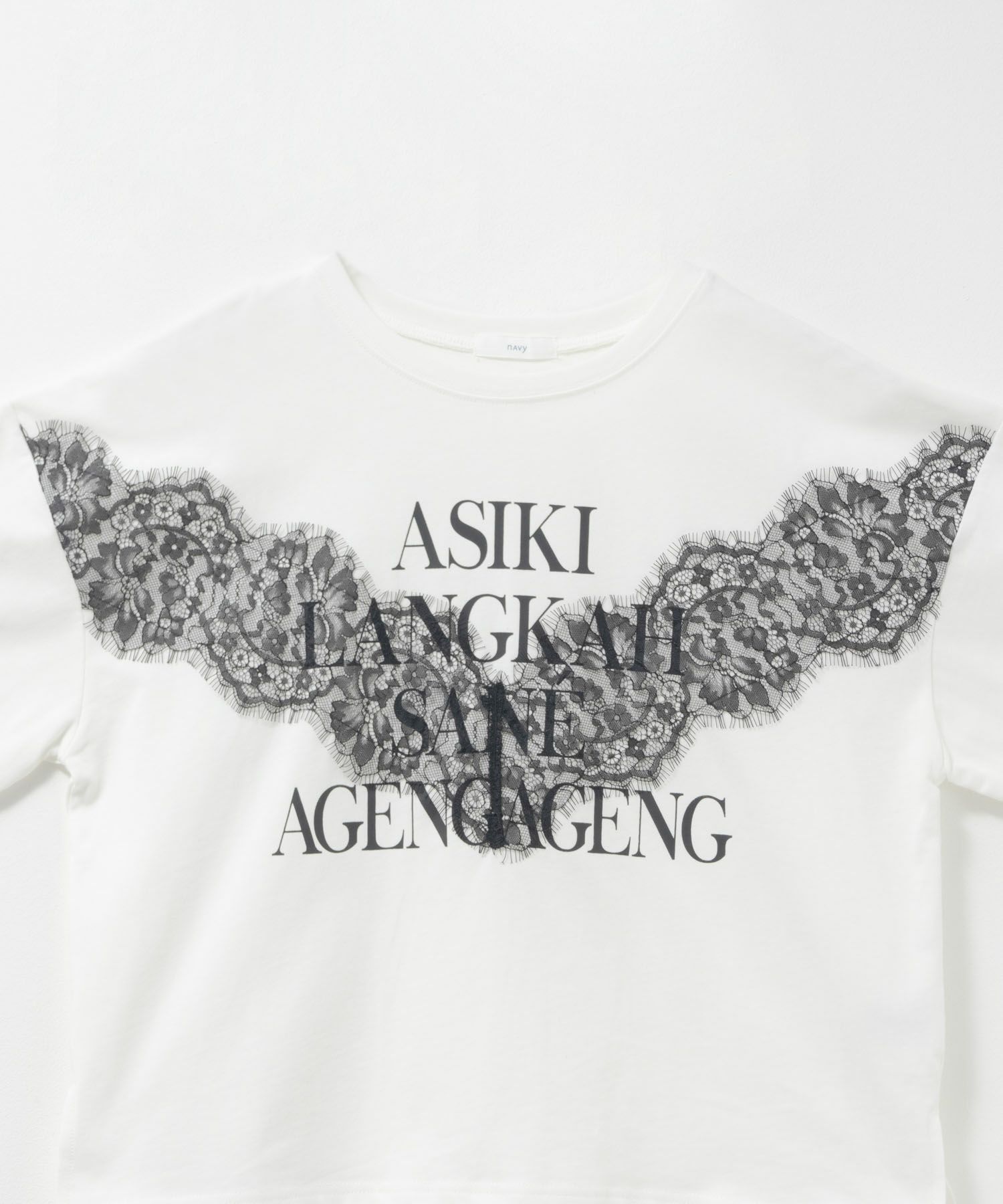 nAvy レース使いプリントTシャツ レディース メール便 対応商品商品画像-23