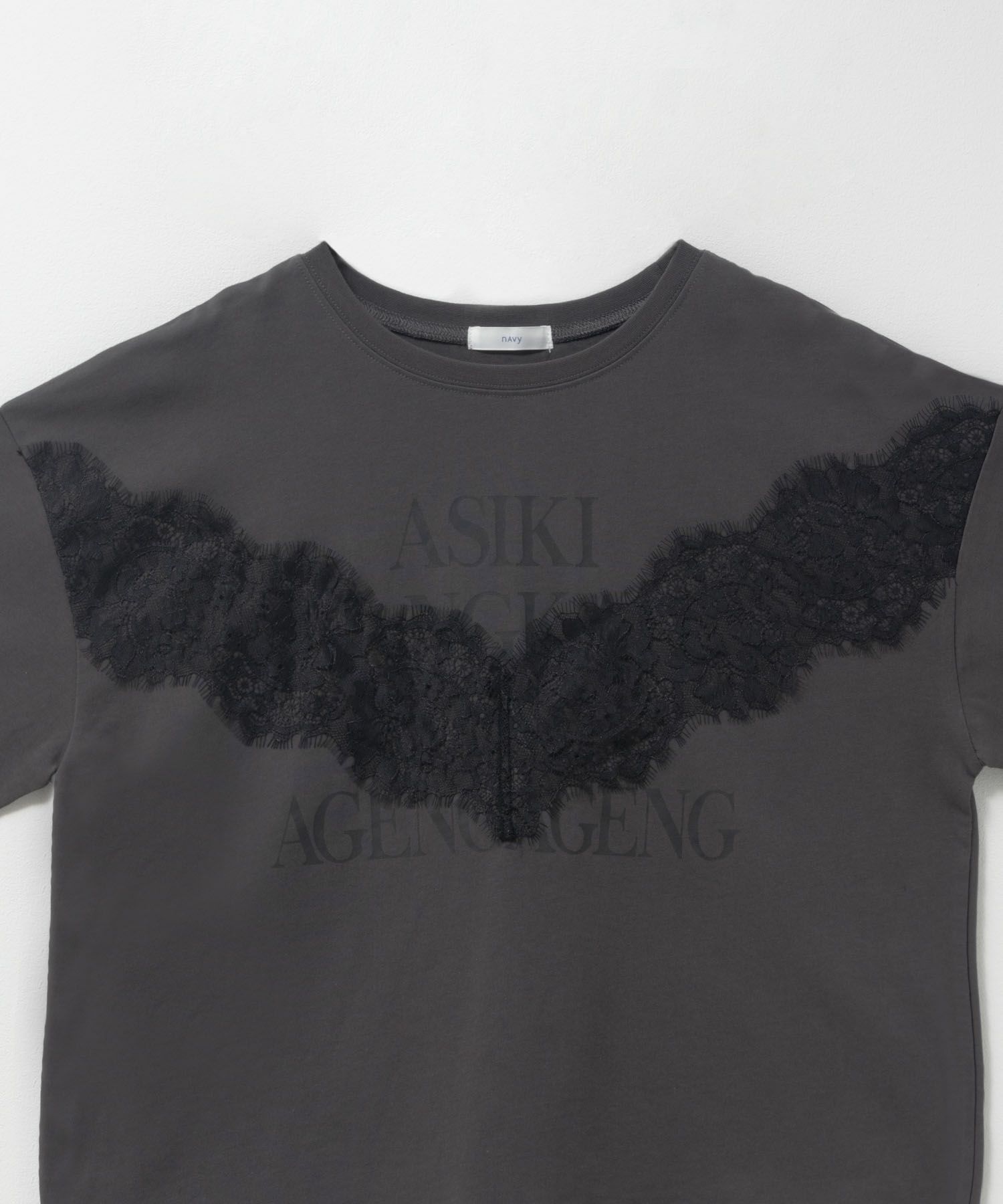 nAvy レース使いプリントTシャツ レディース ネコポス 対応商品