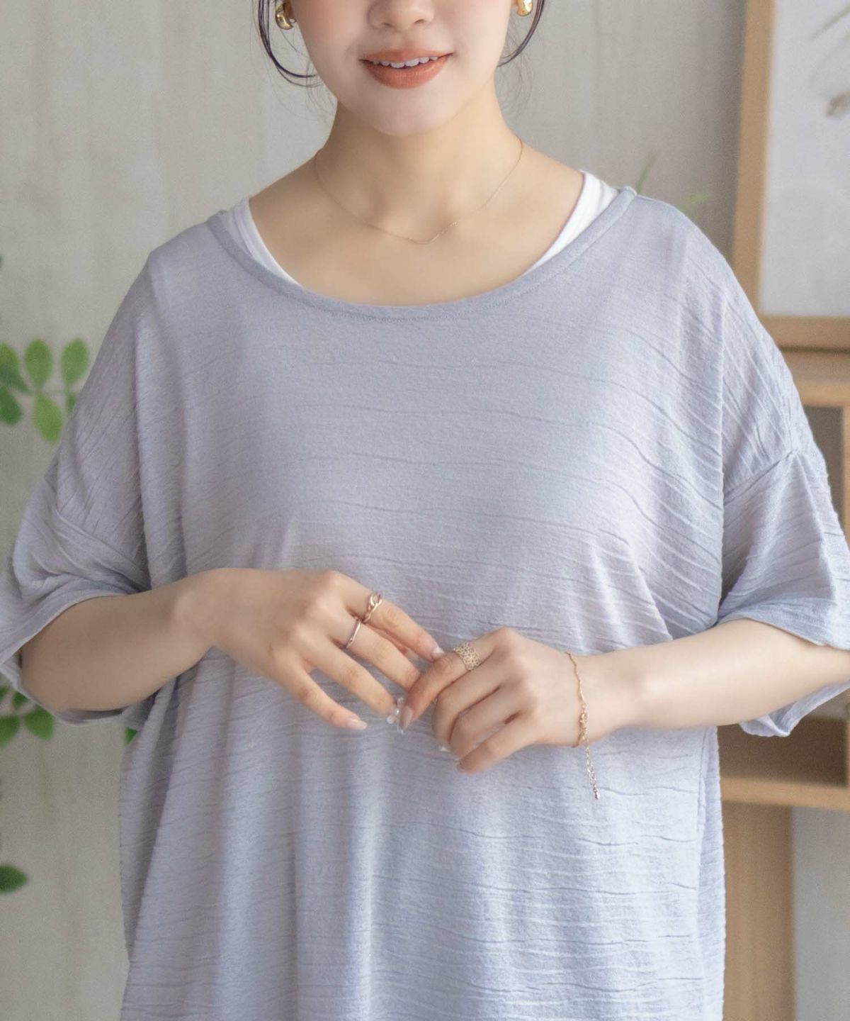 nAvy シアープルオーバーアンサンブル レディース