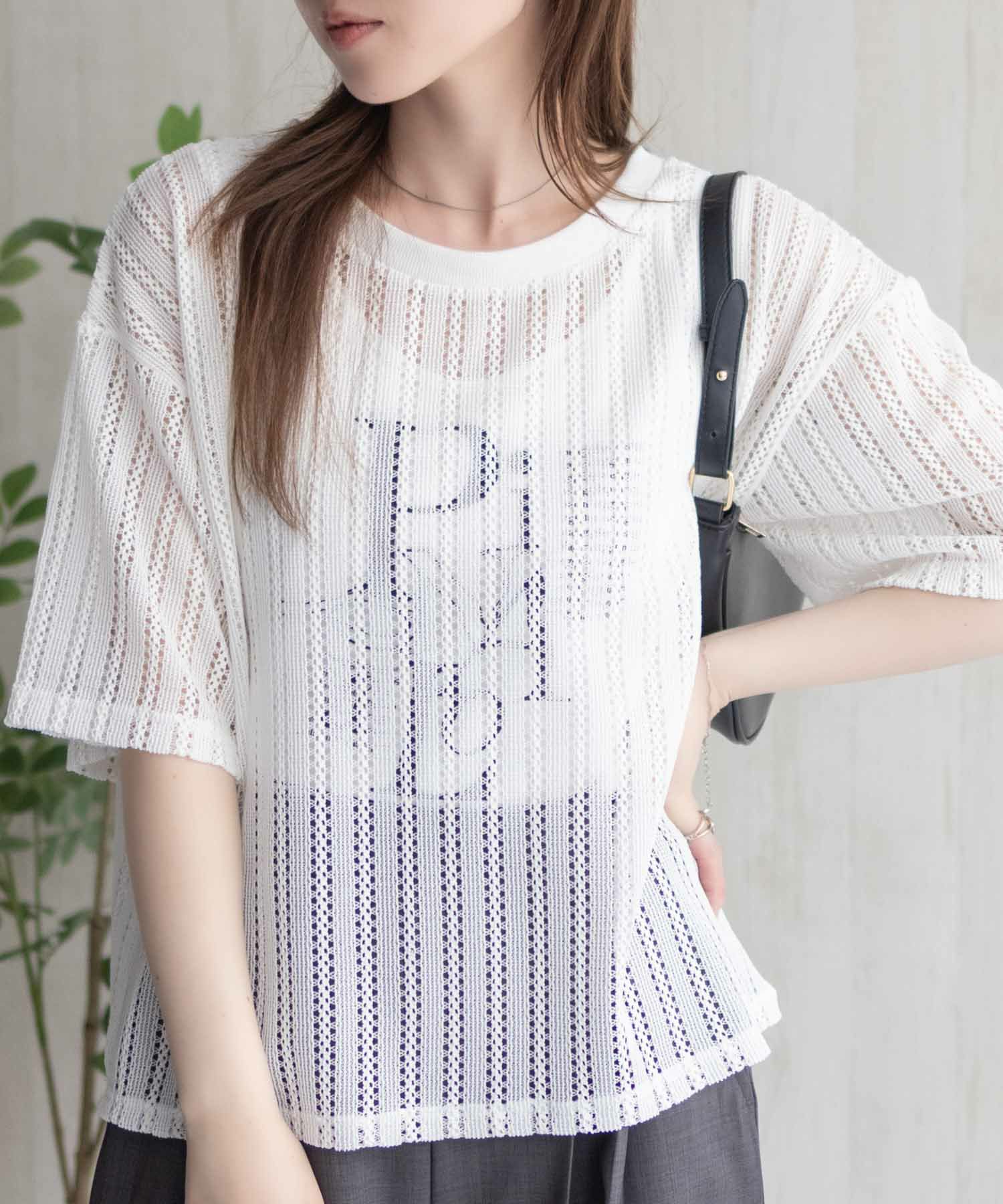 nAvy メッシュレースTシャツ アンサンブル レディース