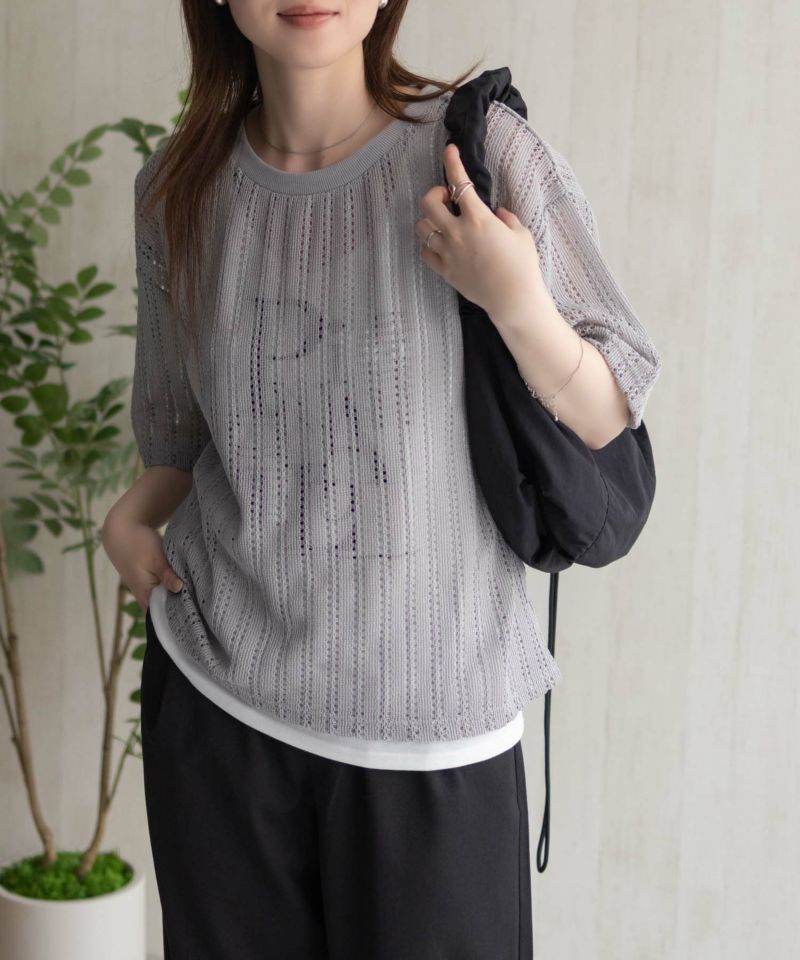 nAvy  メッシュレースTシャツ アンサンブル レディース商品画像-2