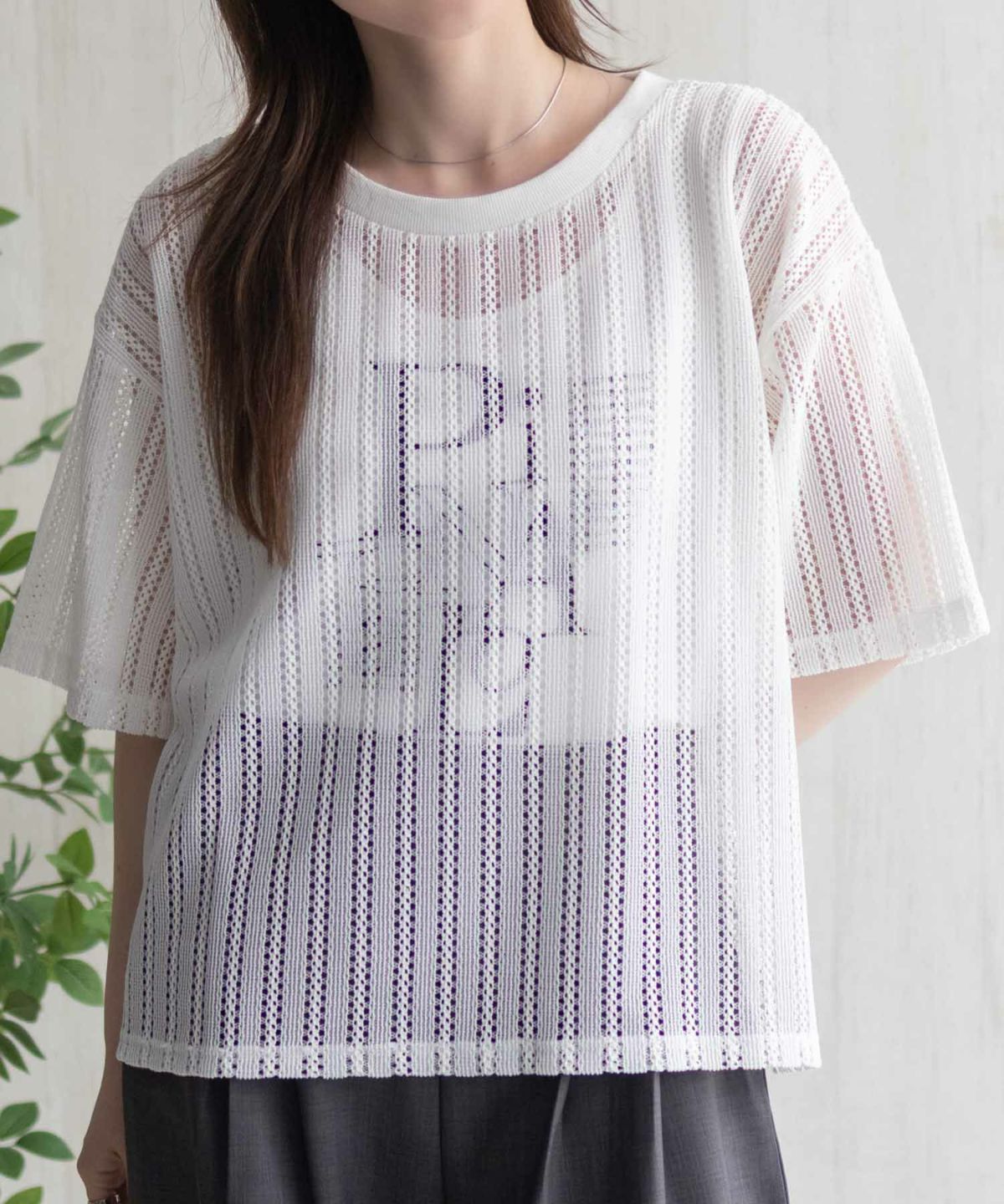 nAvy メッシュレースTシャツ アンサンブル レディース