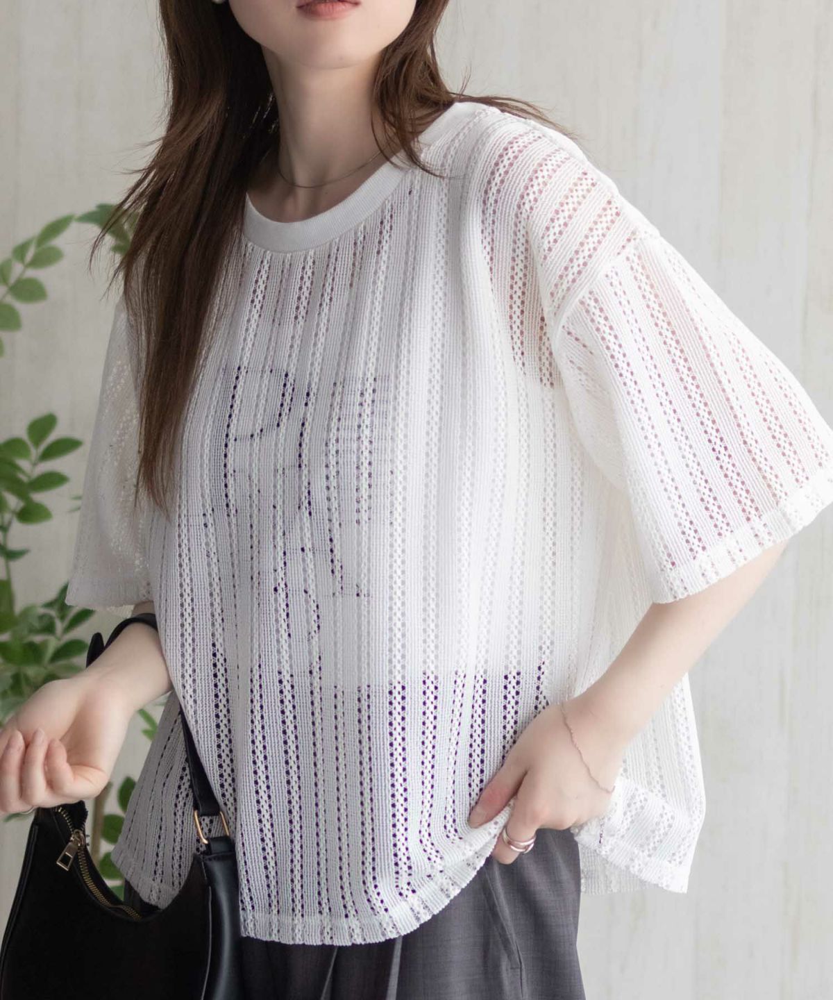 nAvy メッシュレースTシャツ アンサンブル レディース