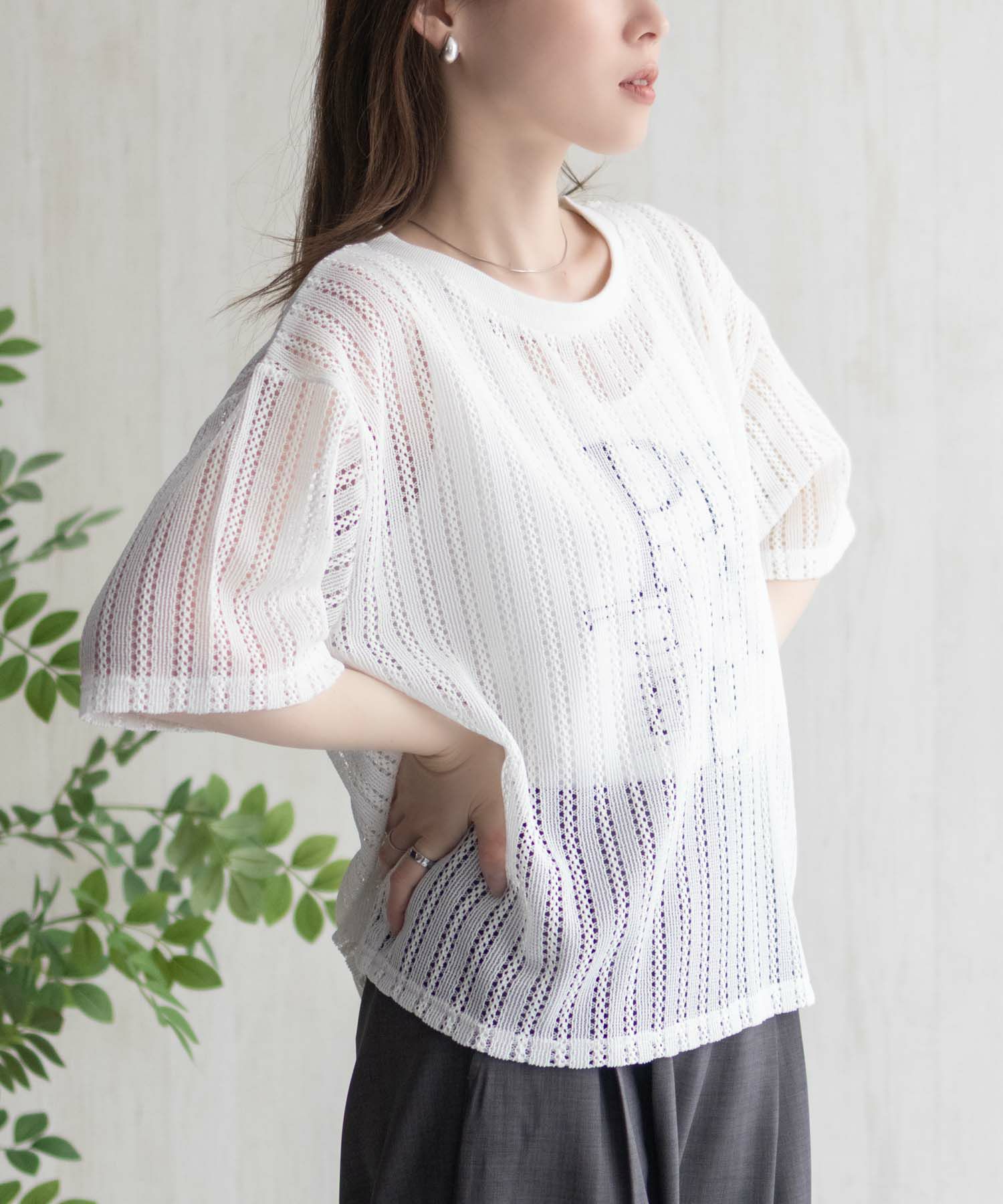 nAvy  メッシュレースTシャツ アンサンブル レディース商品画像-9