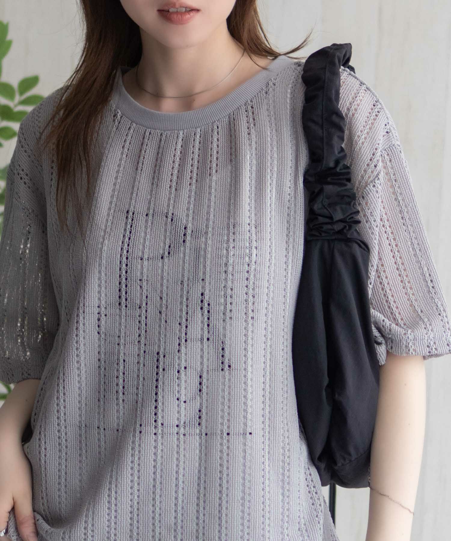 nAvy メッシュレースTシャツ アンサンブル レディース