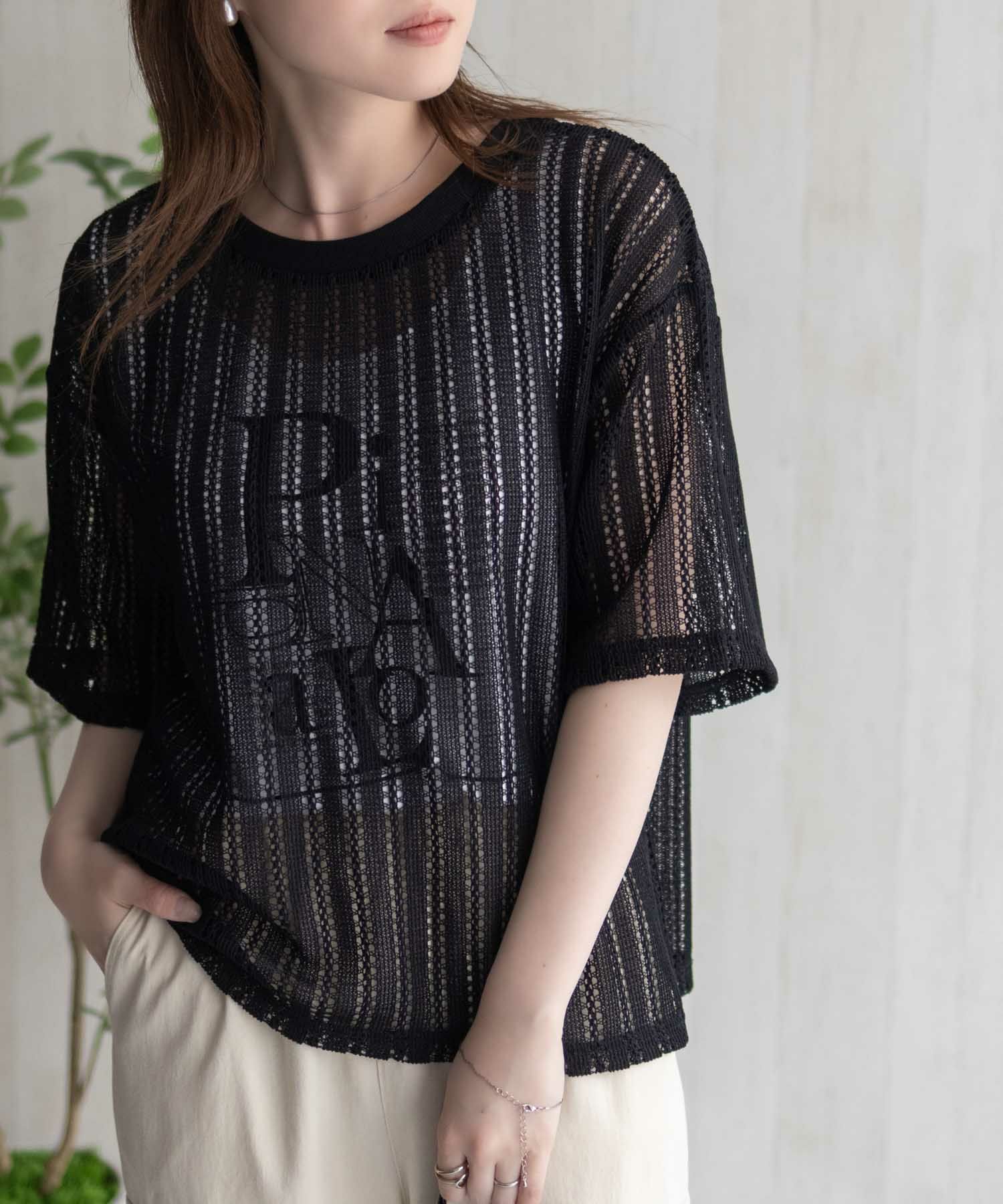 nAvy メッシュレースTシャツ アンサンブル レディース