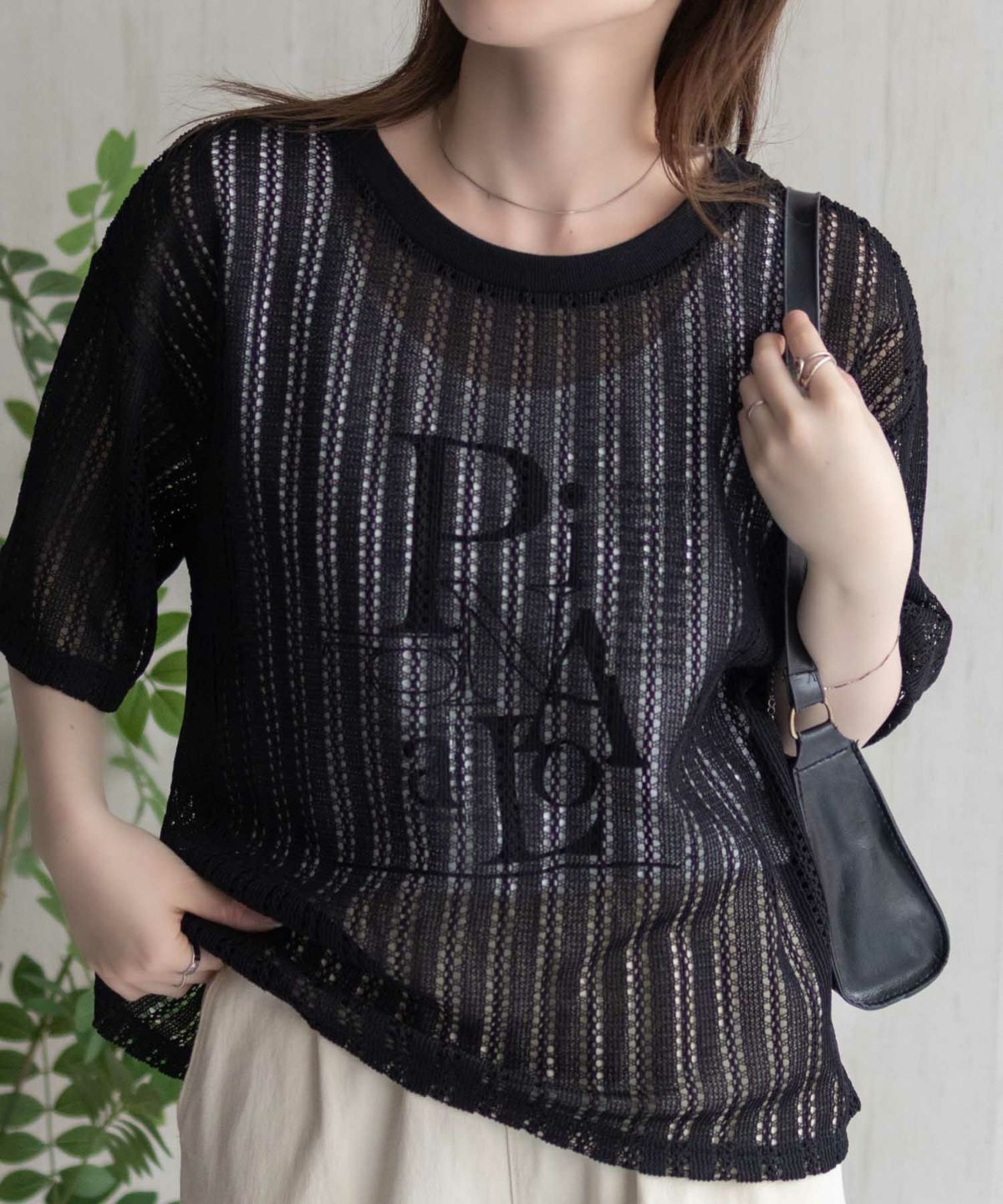 nAvy メッシュレースTシャツ アンサンブル レディース