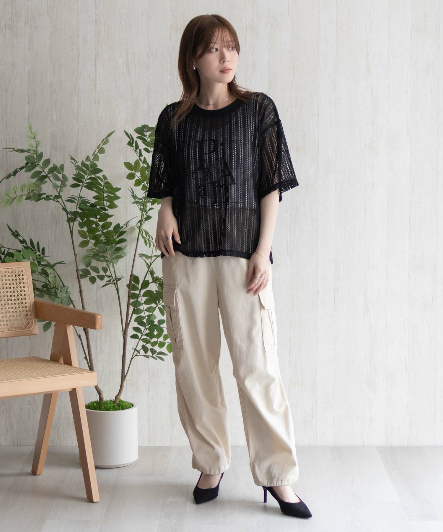 nAvy メッシュレースTシャツ アンサンブル レディース